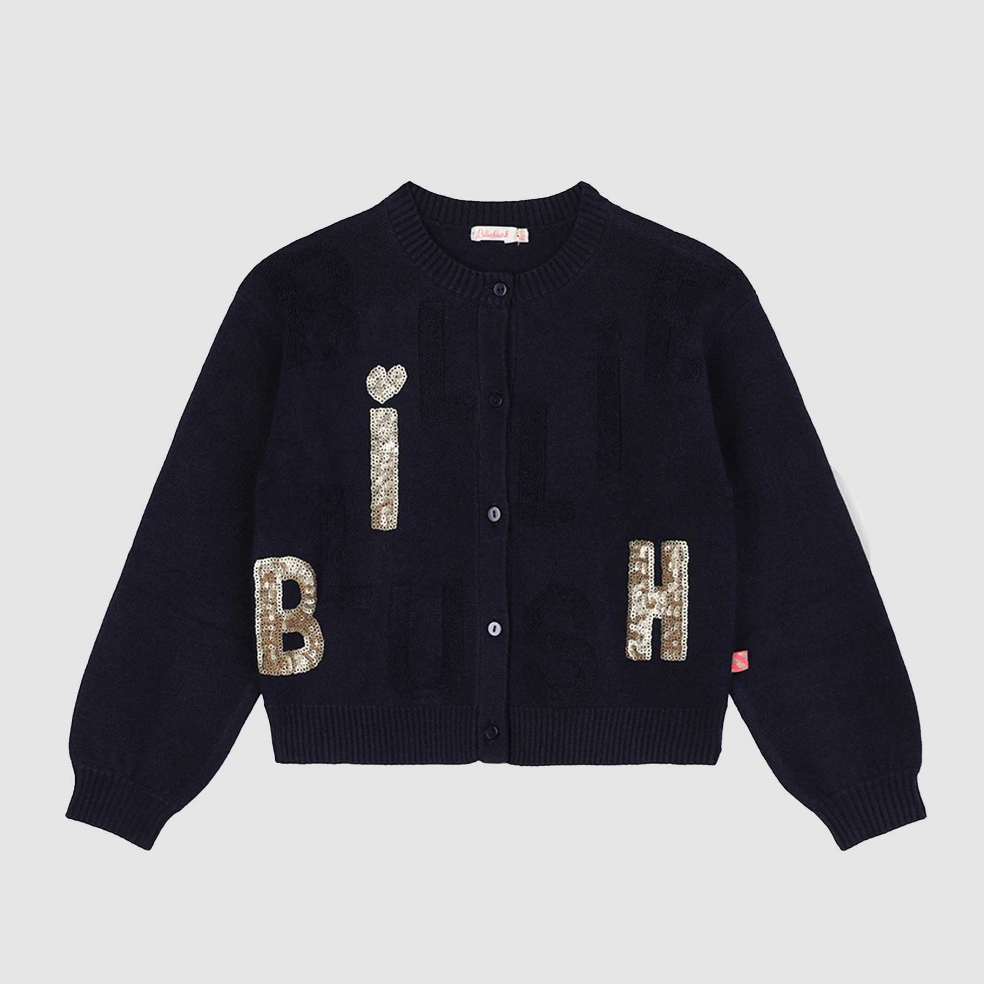 Cardigan blu con scritte BILLIEBLUSH - annameglio.com abbigliamento moda