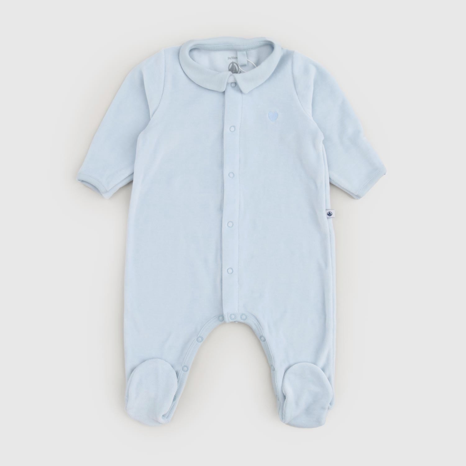 Tutina neonato in velluto e cuore ricamato - annameglio.com abbigliamento moda