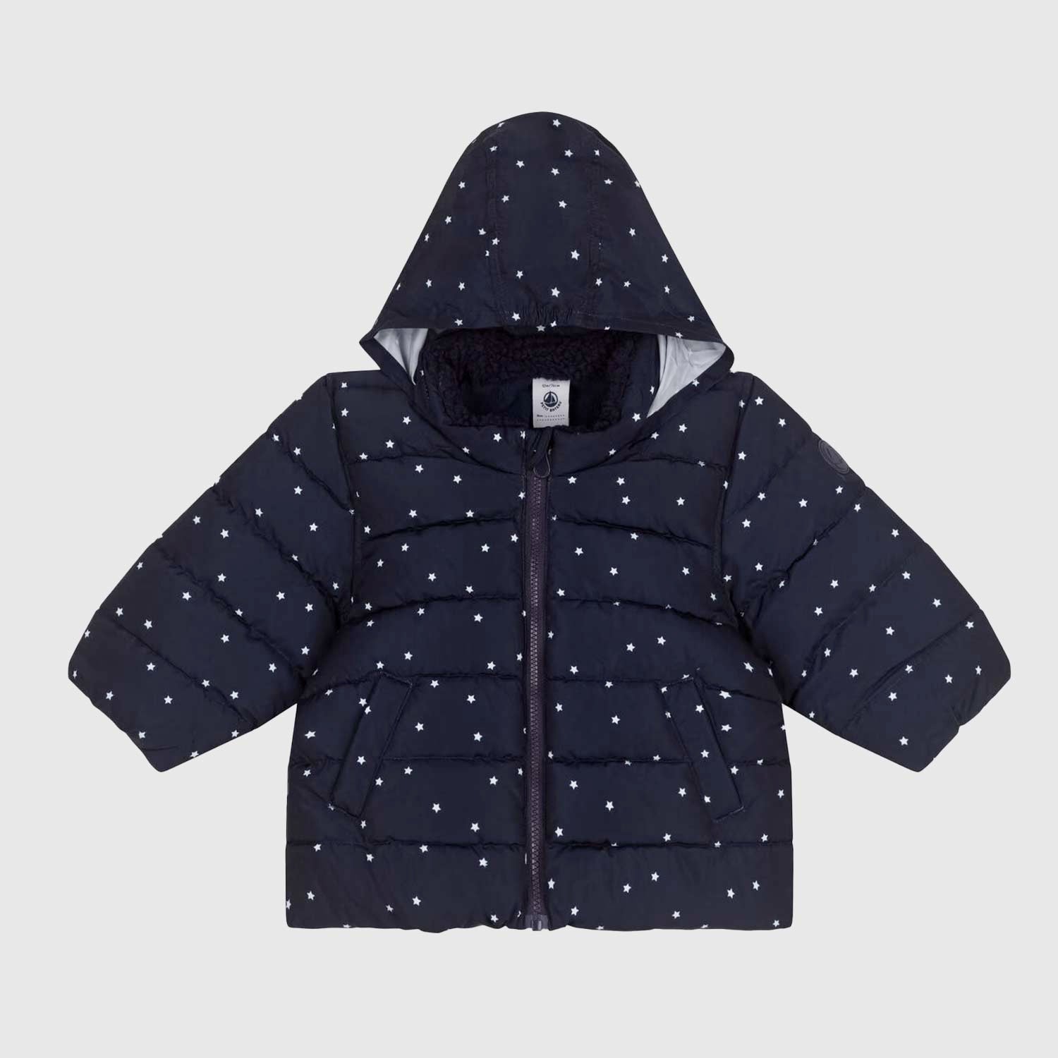 Piumino unisex blu con cappuccio a scomparsa. - annameglio.com abbigliamento moda