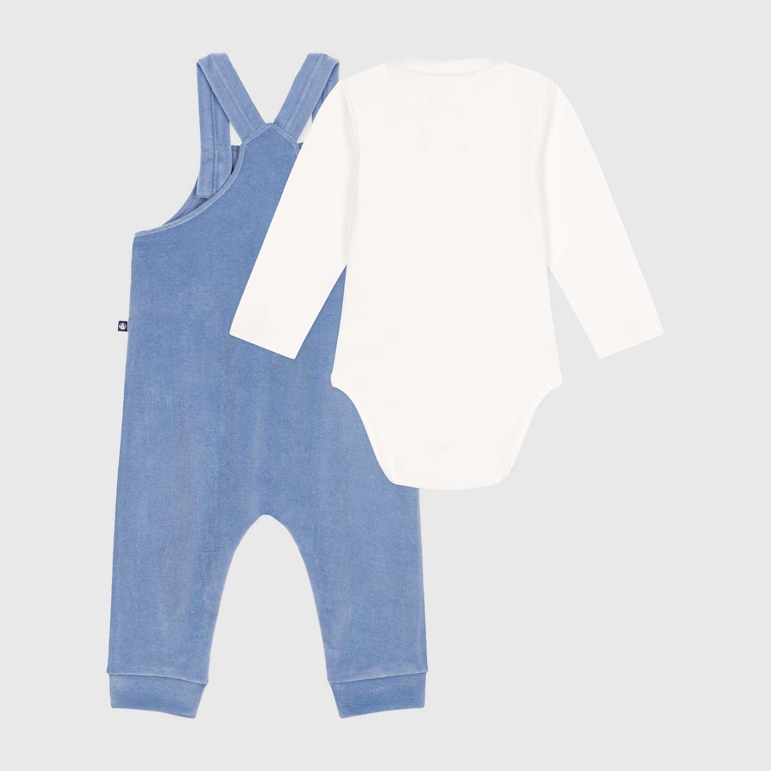 Salopette Completo Bebè Ciniglia Blu Beach - annameglio.com abbigliamento moda