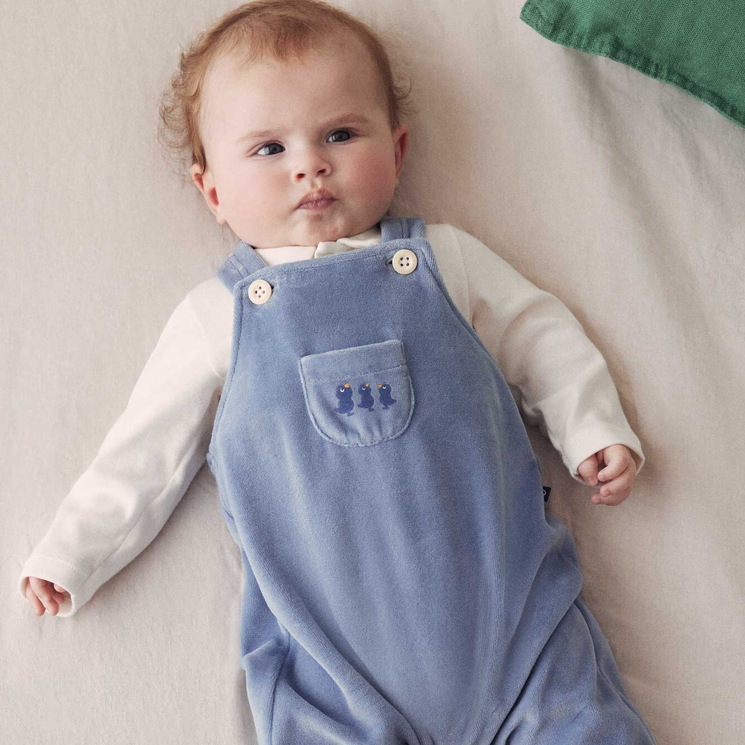 Salopette Completo Bebè Ciniglia Blu Beach - annameglio.com abbigliamento moda