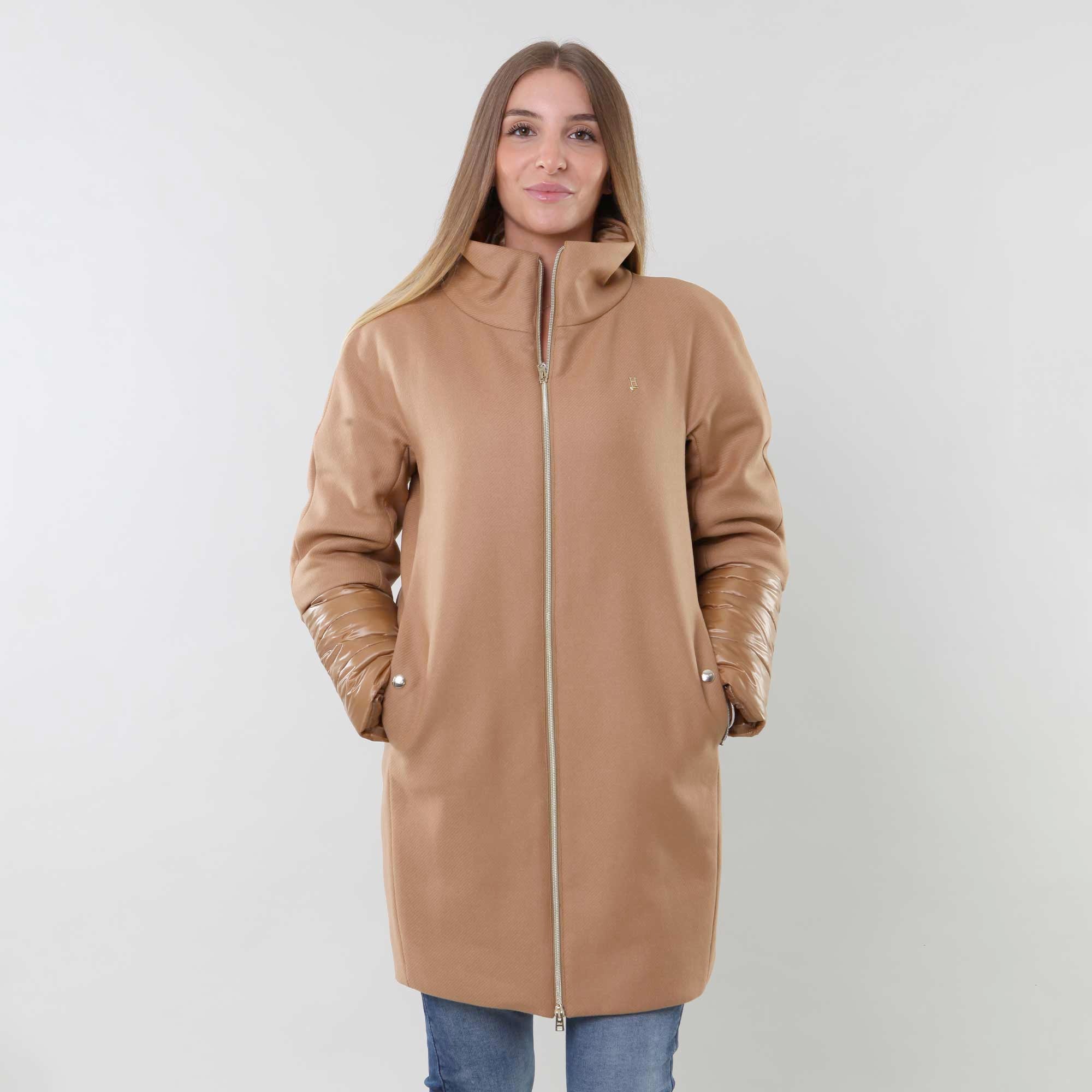Cappotto Di Lana E Nylon cammello - annameglio.com abbigliamento moda