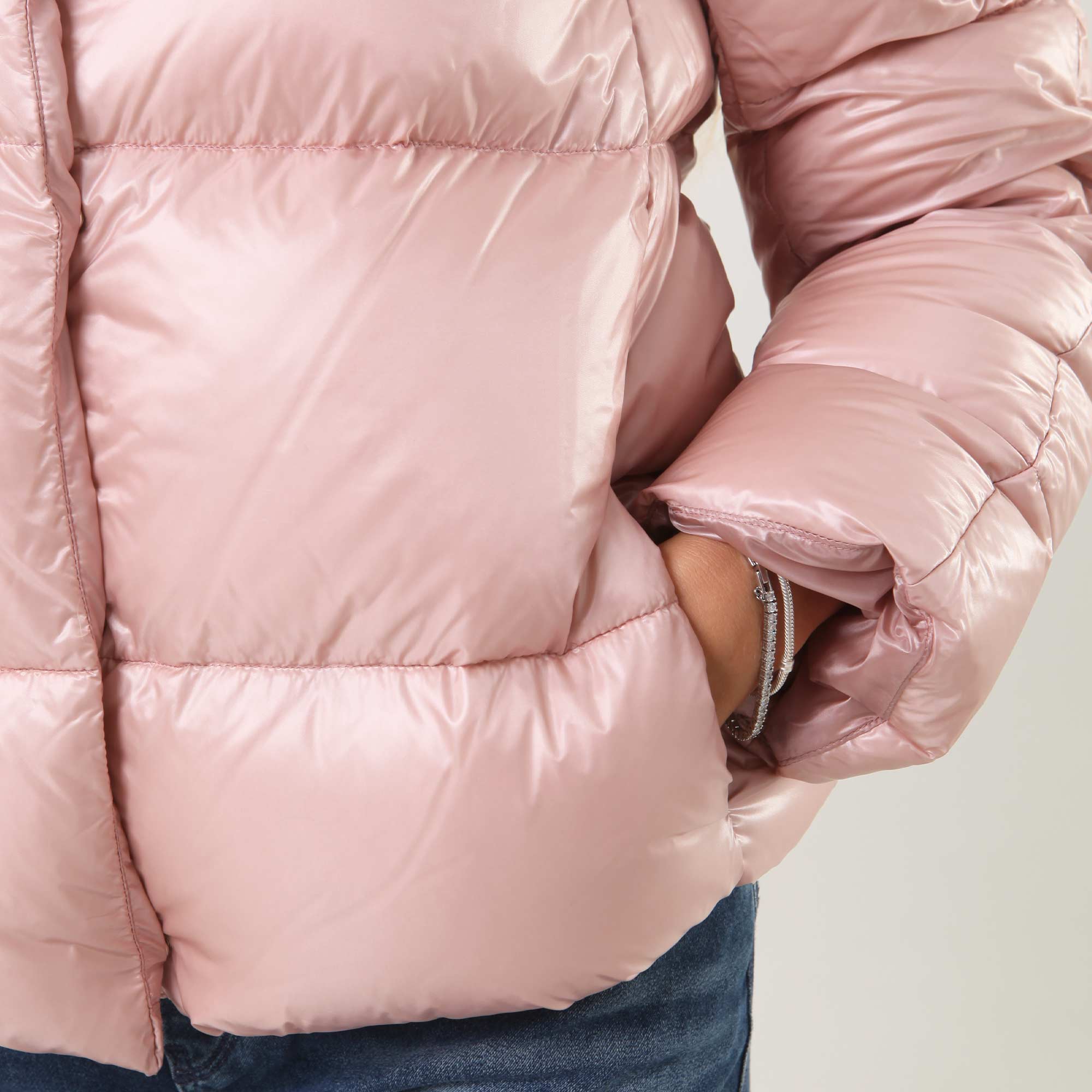 Piumino corto rosa chiaro in light nylon - annameglio.com abbigliamento moda