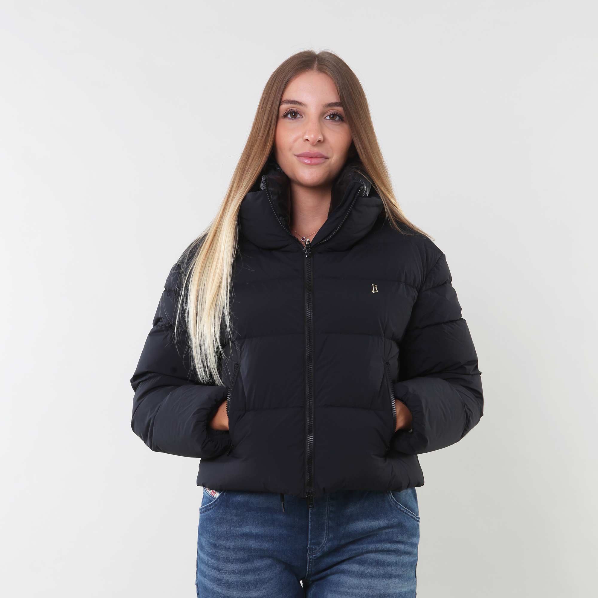 Piumino bomber nero in light nylon - annameglio.com abbigliamento moda