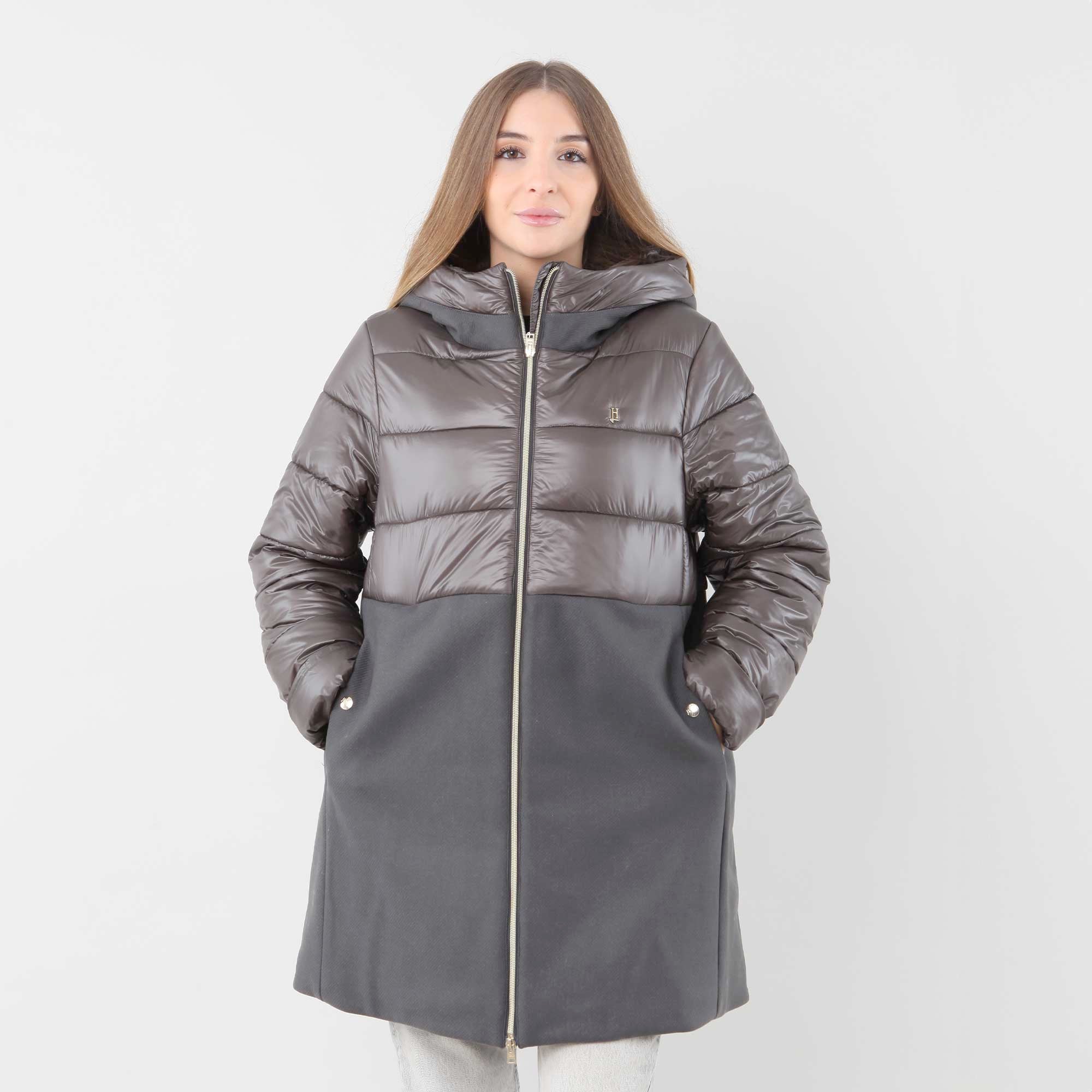 Piumino Grigio Con Inserti firmato Herno - annameglio.com abbigliamento moda