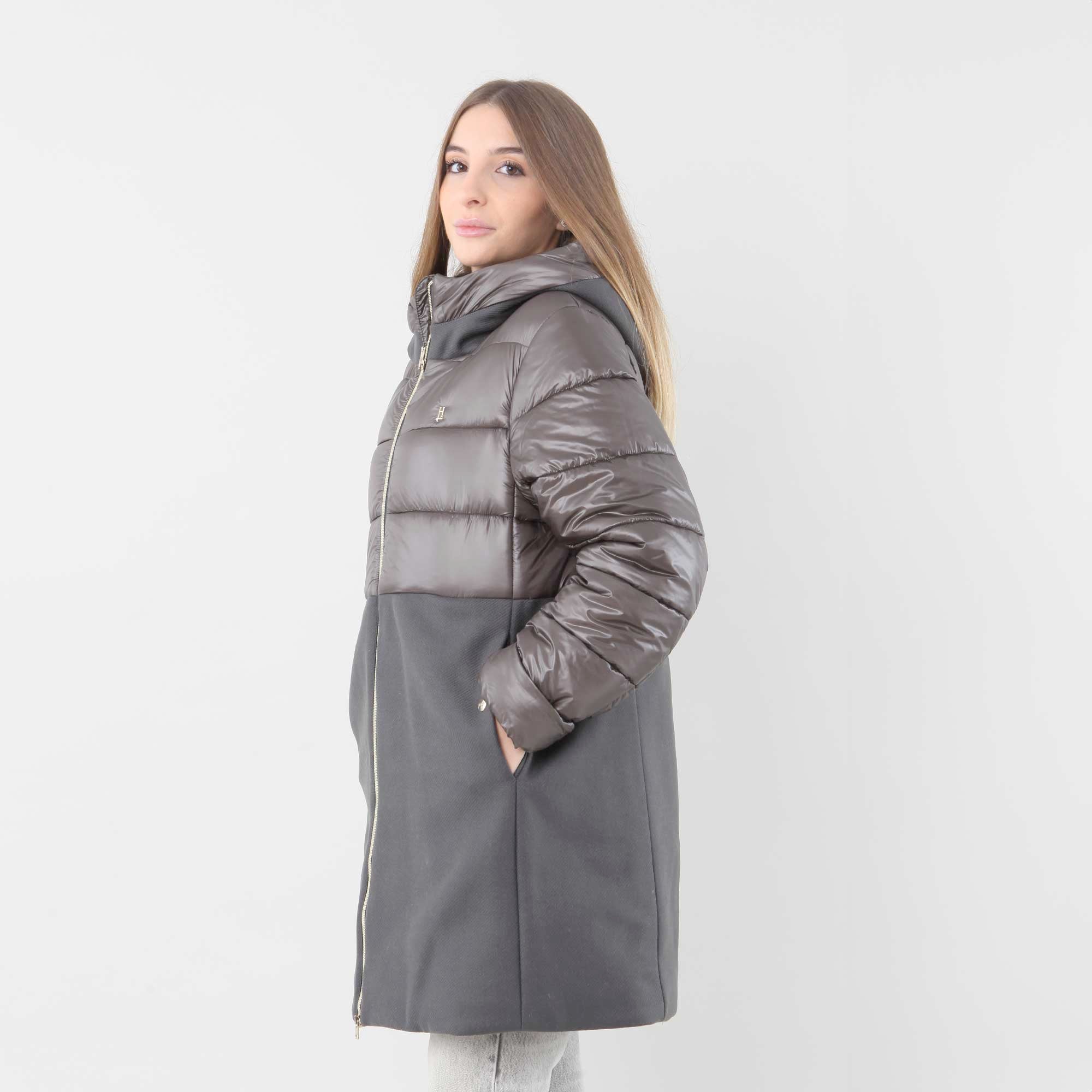 Piumino Grigio Con Inserti firmato Herno - annameglio.com abbigliamento moda