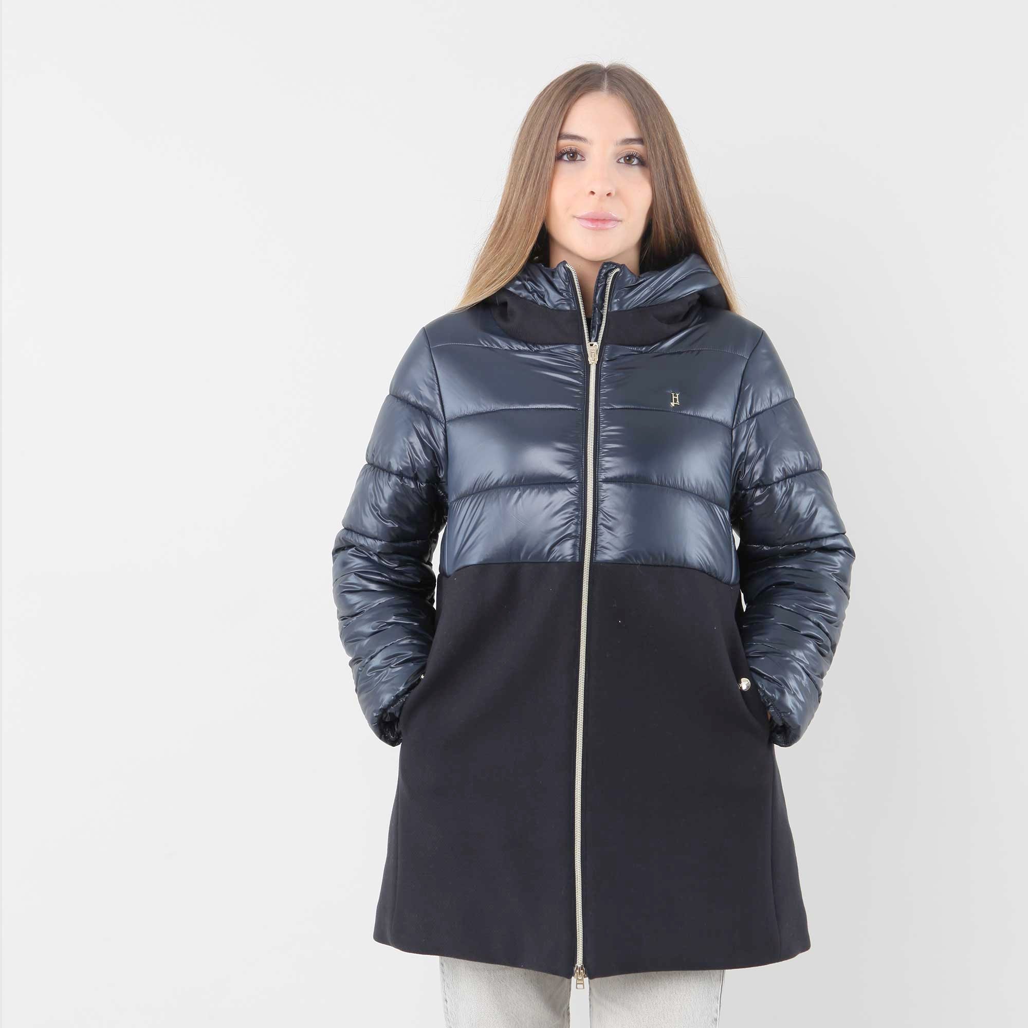 Piumino Blu Con Inserti Firmato Herno - annameglio.com abbigliamento moda