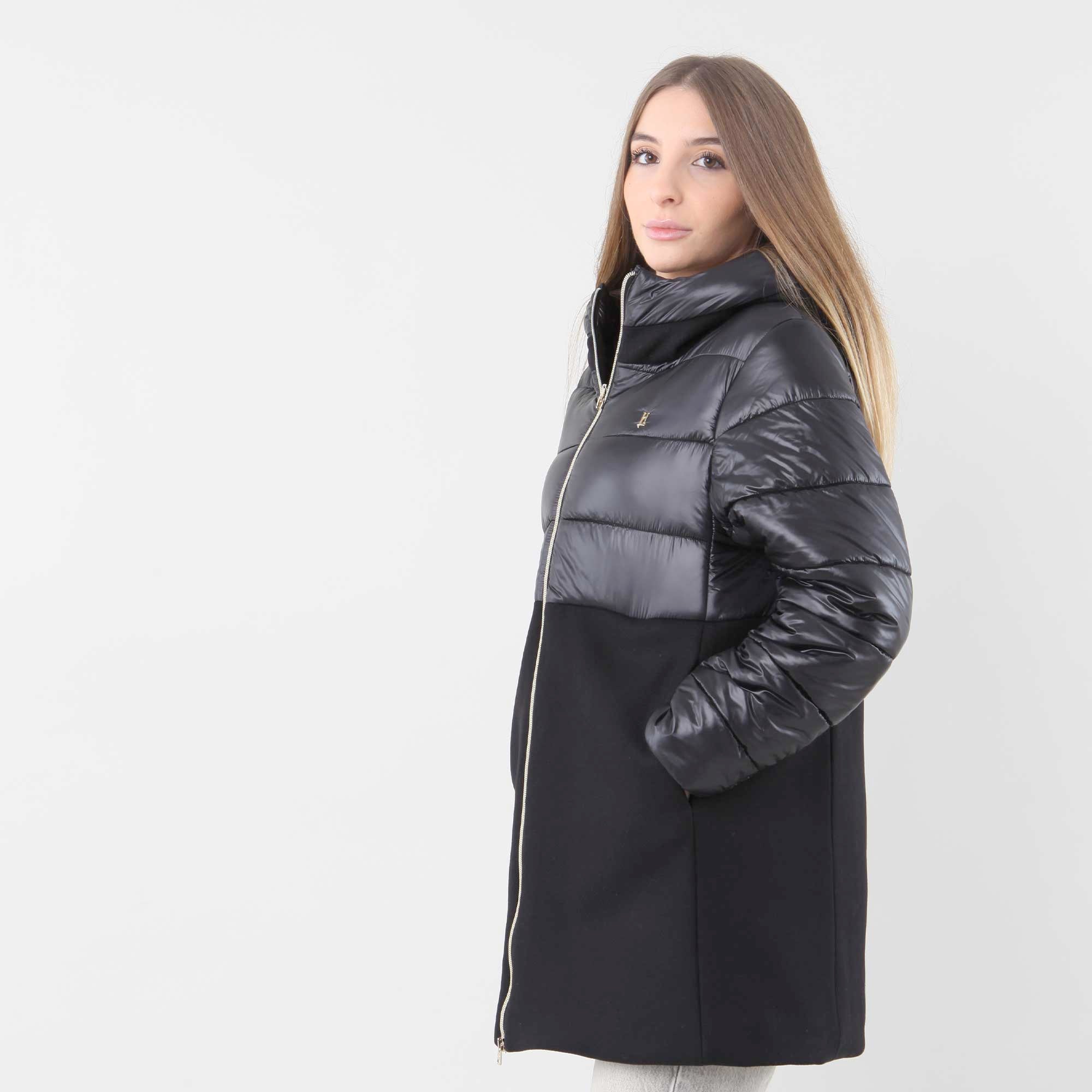 Piumino Nero Con Inserti Firmato Herno - annameglio.com abbigliamento moda