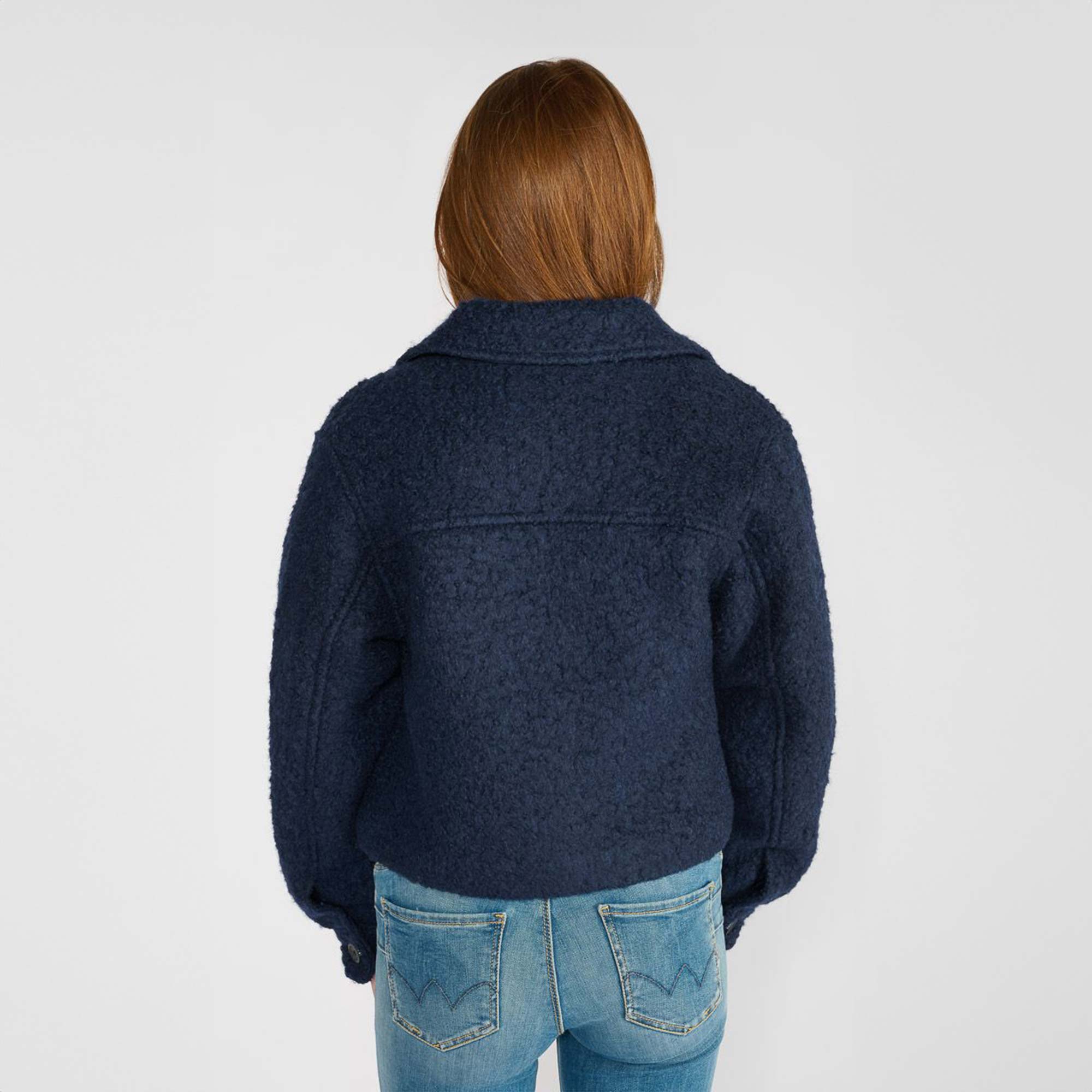 Giacca blu in misto lana Le Temps De Cerises - annameglio.com abbigliamento moda