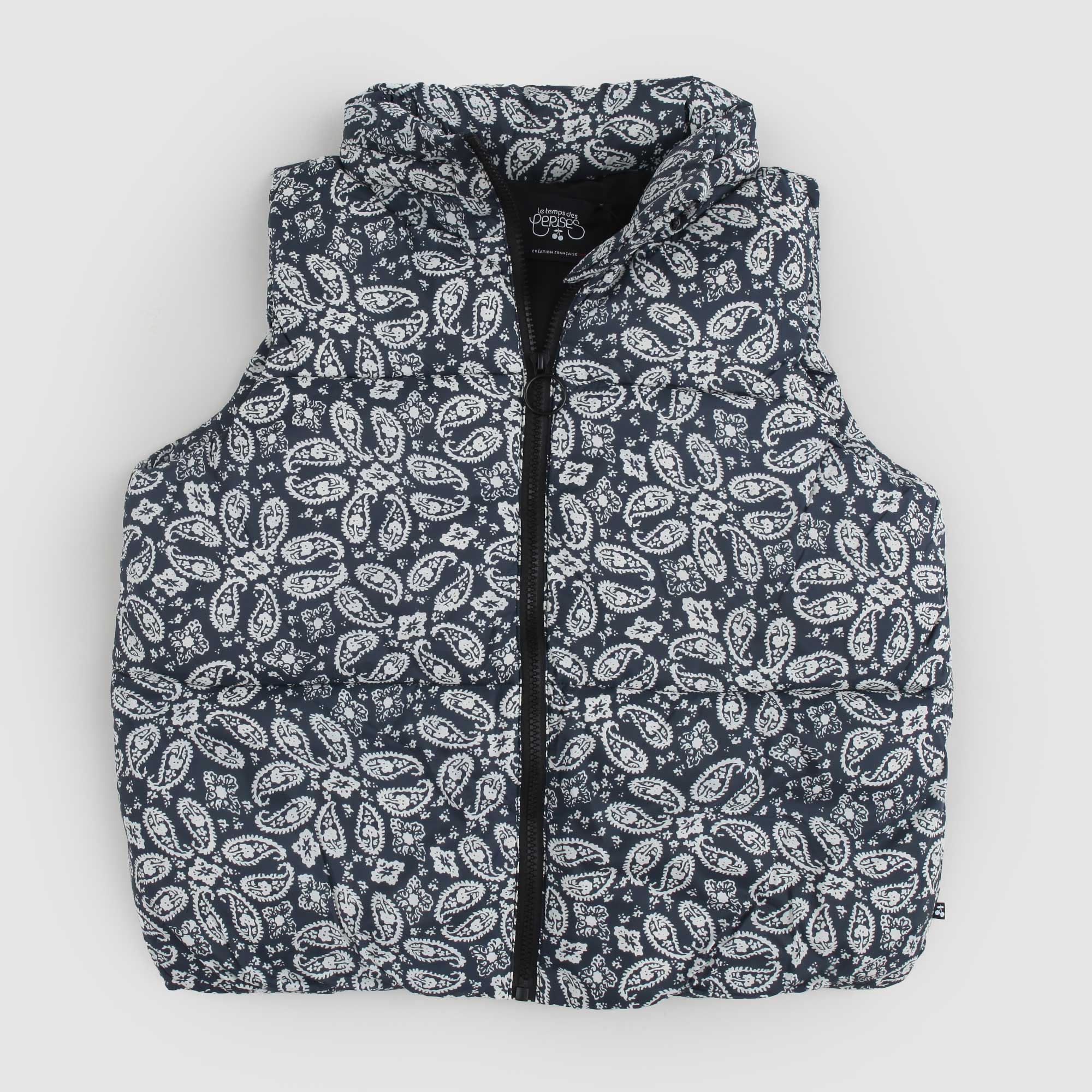 Piumino smanicato blu notte con motivo paisley - annameglio.com abbigliamento moda