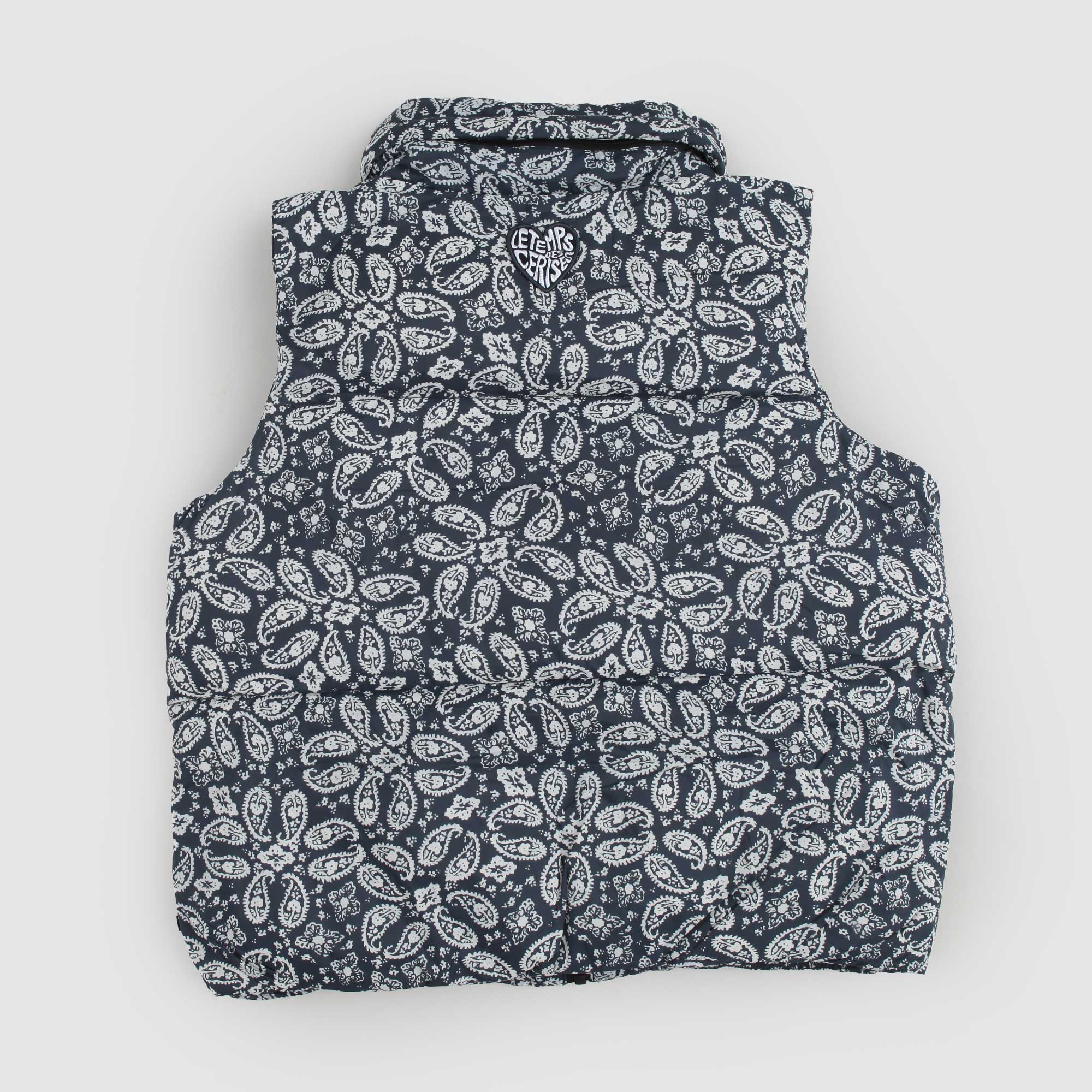 Piumino smanicato blu notte con motivo paisley - annameglio.com abbigliamento moda