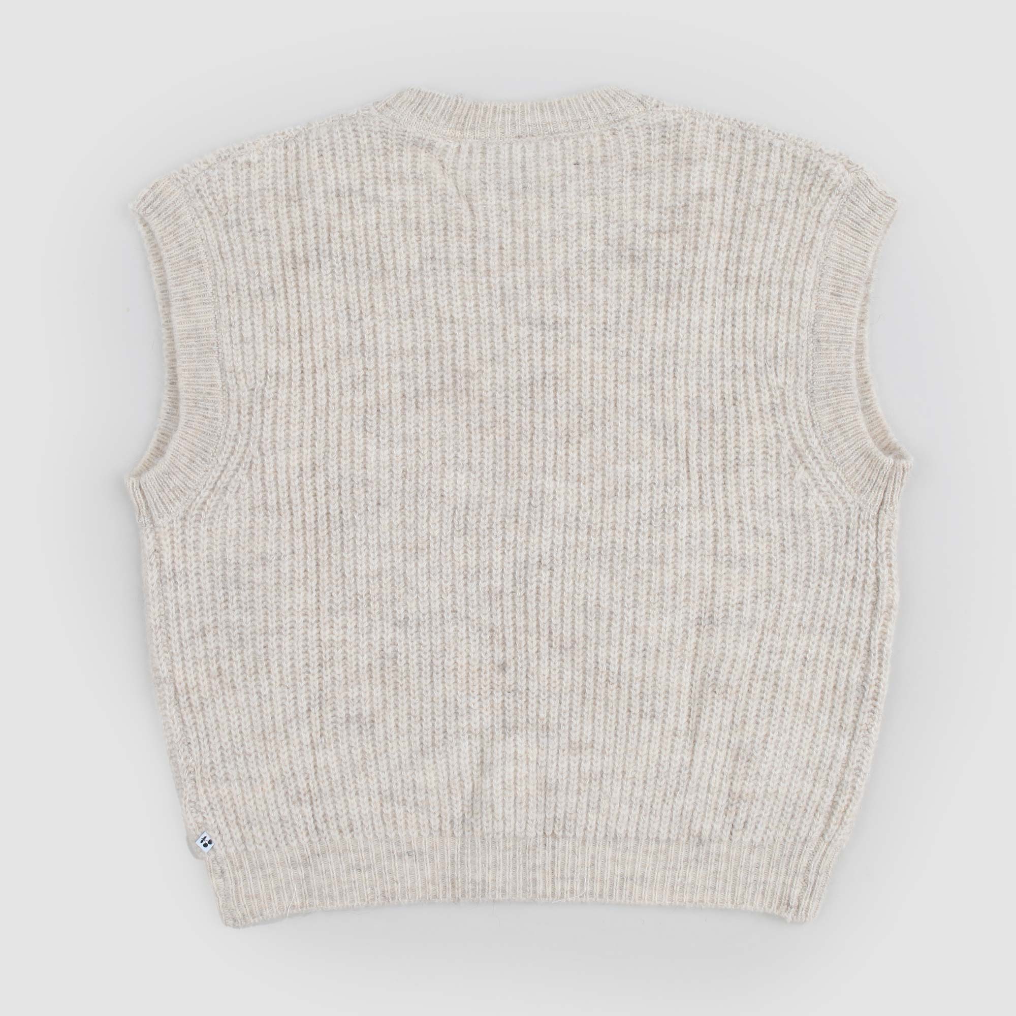 Gilet crema melange con patch logo - annameglio.com abbigliamento moda