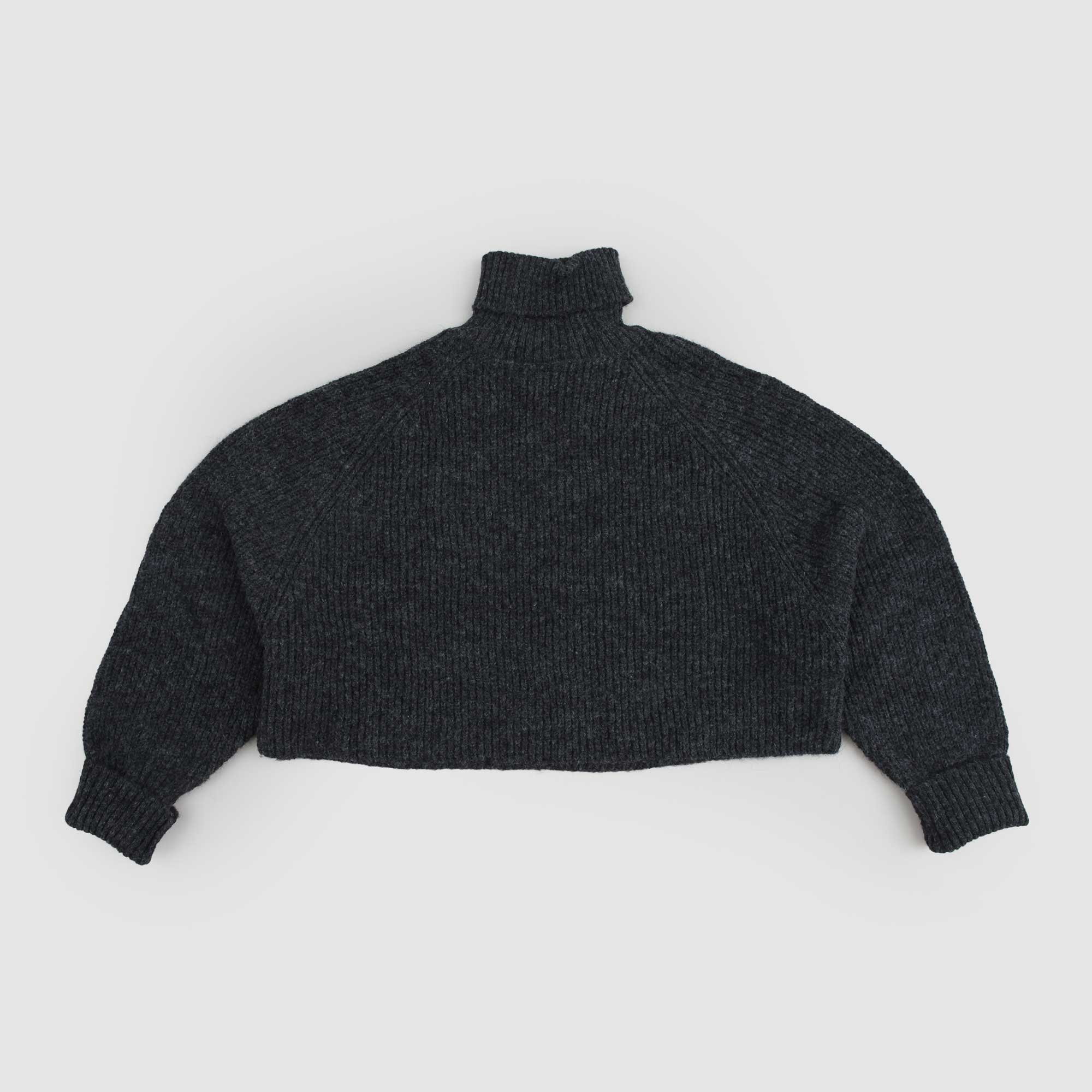 Maglione cropped dolcevita grigio antracite - annameglio.com abbigliamento moda