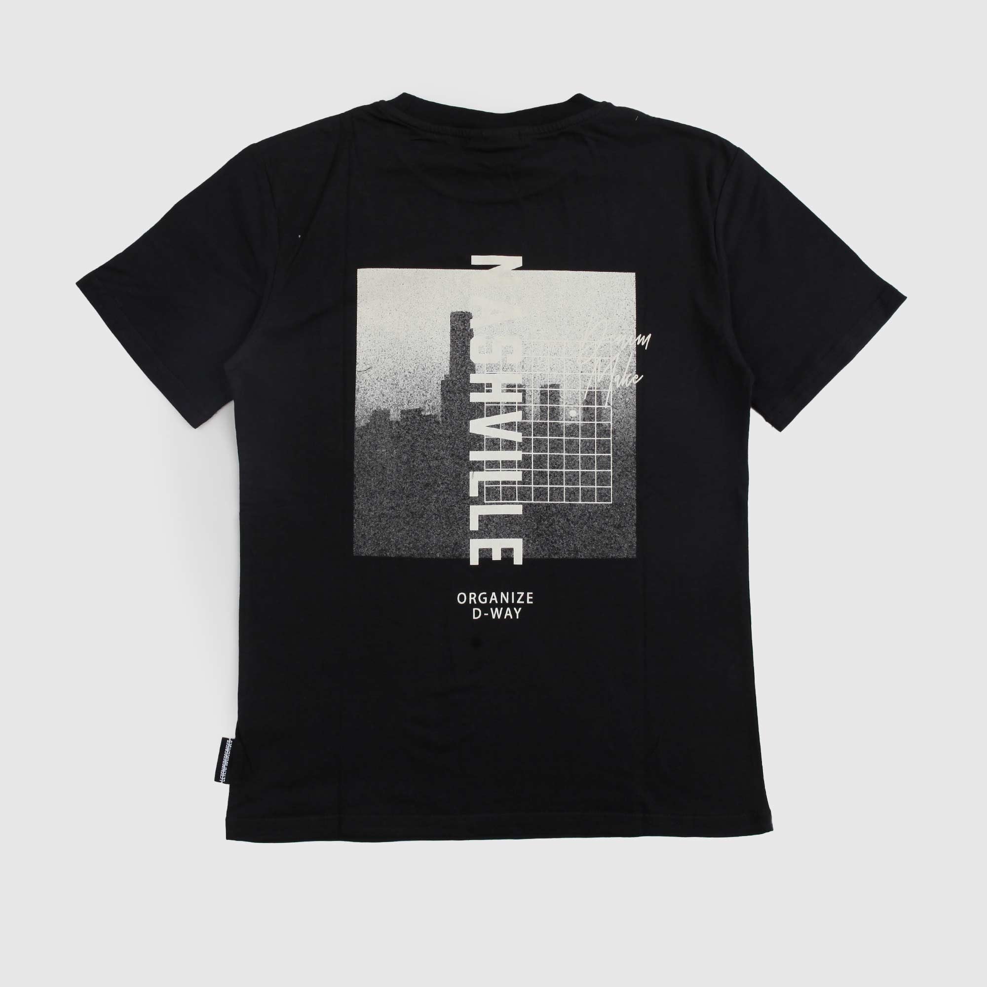 T-shirt nera con taschino laterale e stampa - annameglio.com abbigliamento moda