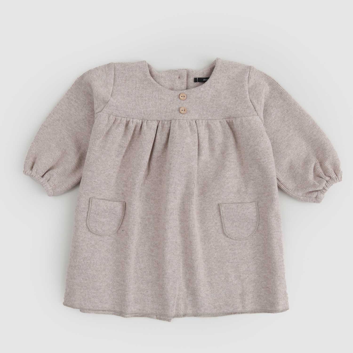 Abito girocollo Neonata Beige con bottoni Vintage - annameglio.com abbigliamento moda