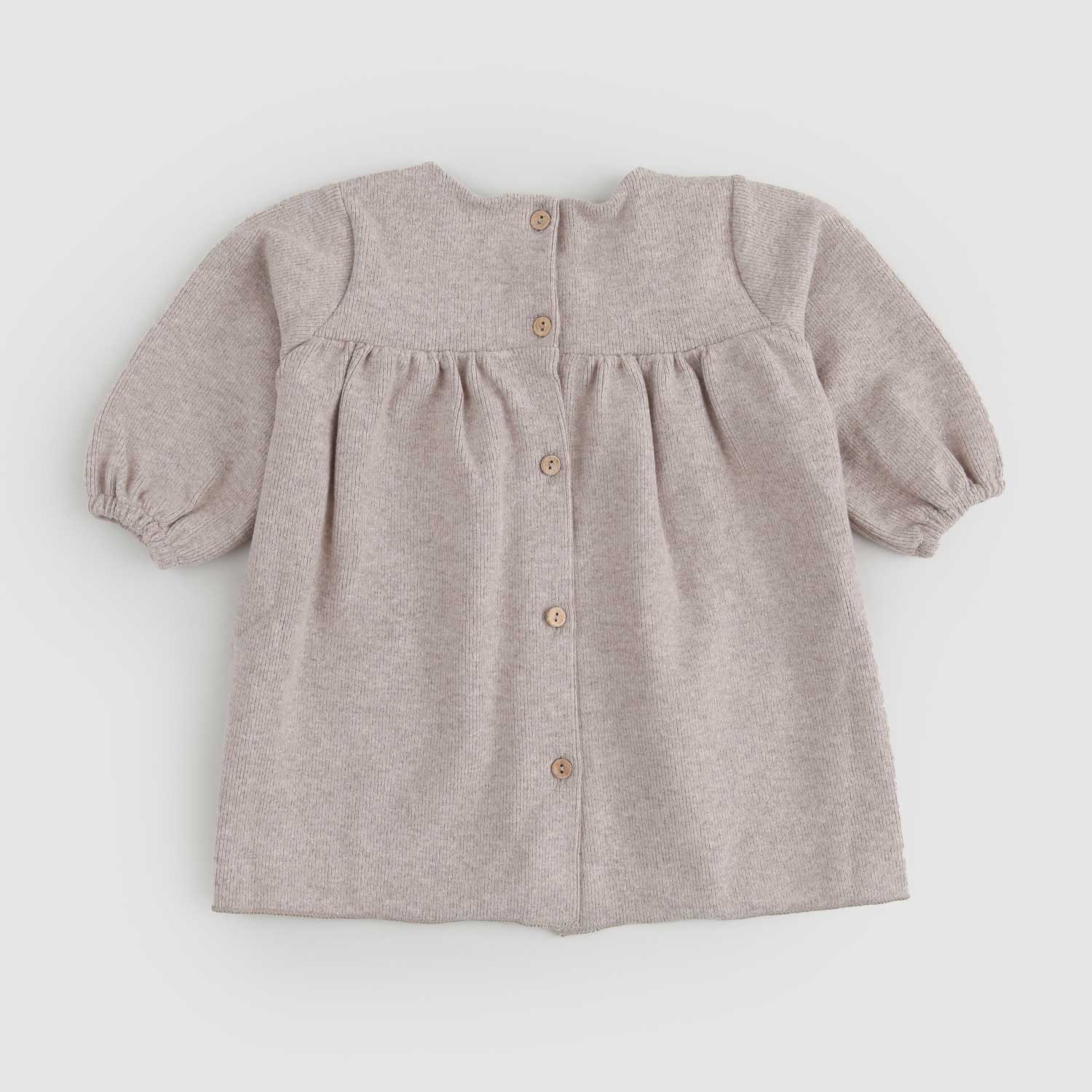 Abito girocollo Neonata Beige con bottoni Vintage - annameglio.com abbigliamento moda