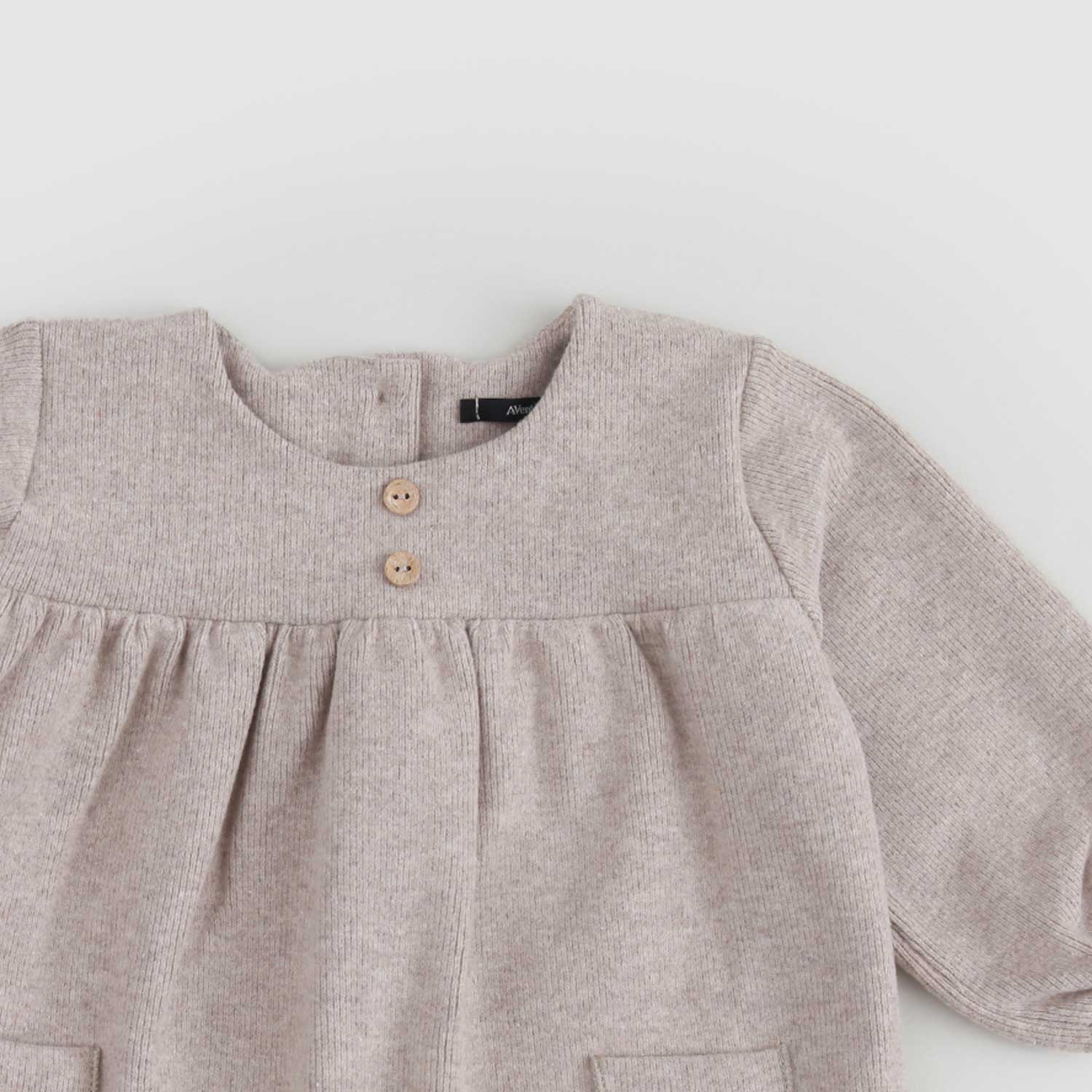 Abito girocollo Neonata Beige con bottoni Vintage - annameglio.com abbigliamento moda