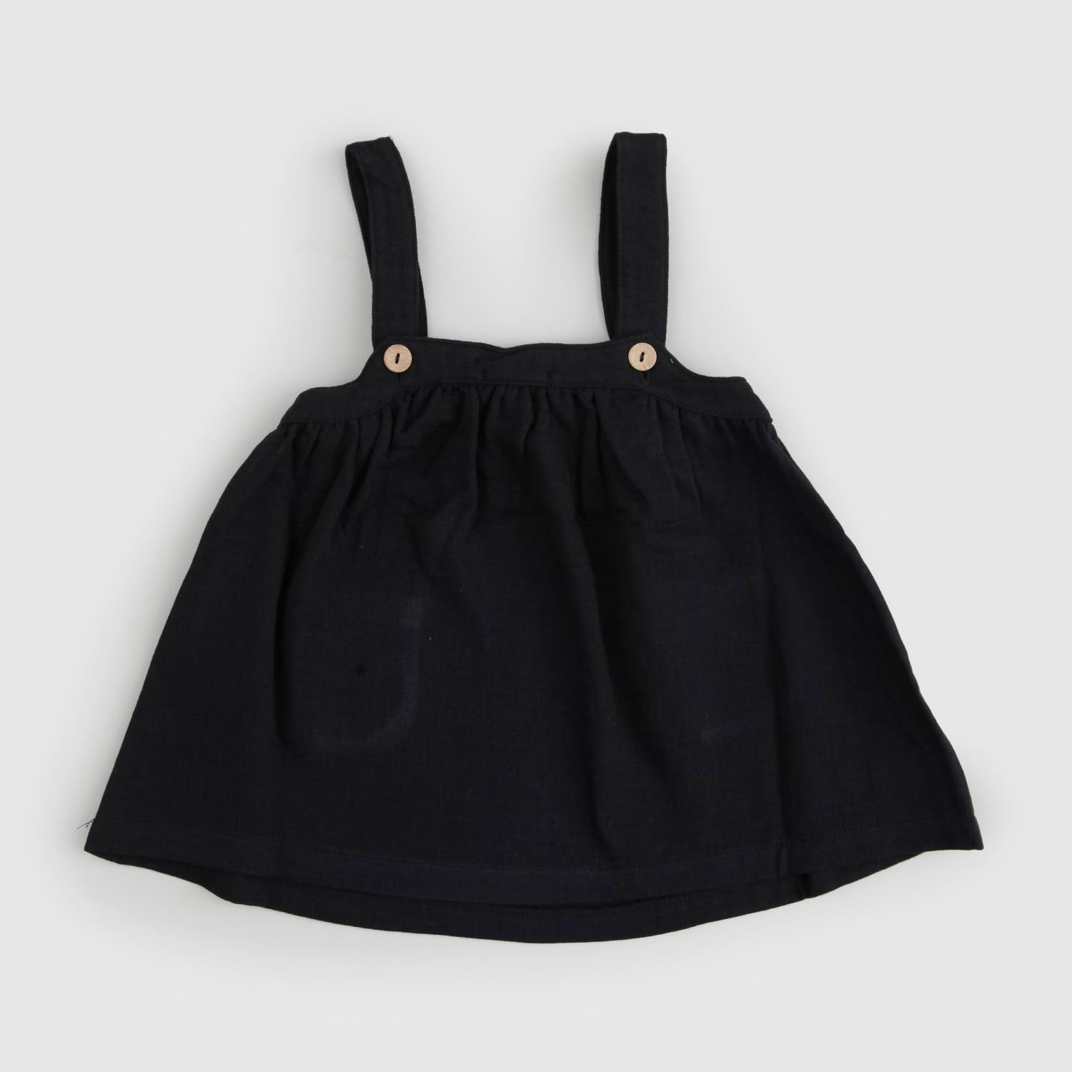 Gonna nera neonata in drill con bretelle - annameglio.com abbigliamento moda