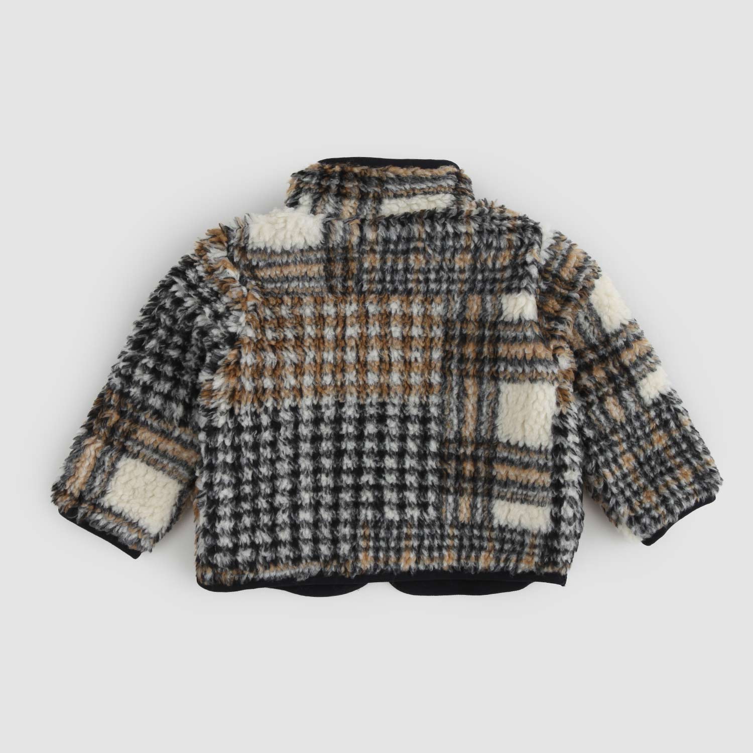 Giacca ecopelliccia patchwork con zip unisex - annameglio.com abbigliamento moda