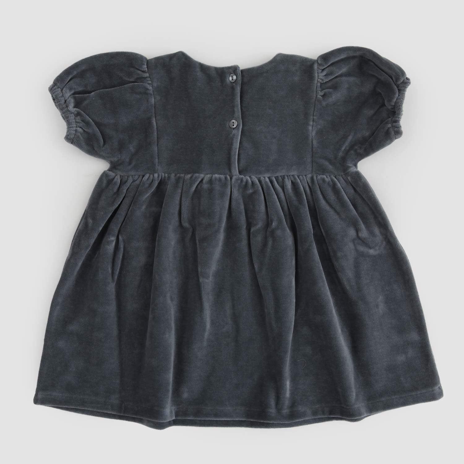 Abito neonata grigio in velluto con fiocco - annameglio.com abbigliamento moda