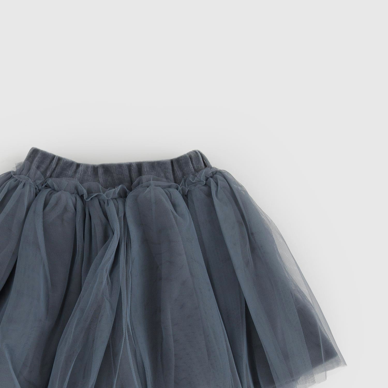 Gonna corta in velluto con tulle grigia - annameglio.com abbigliamento moda