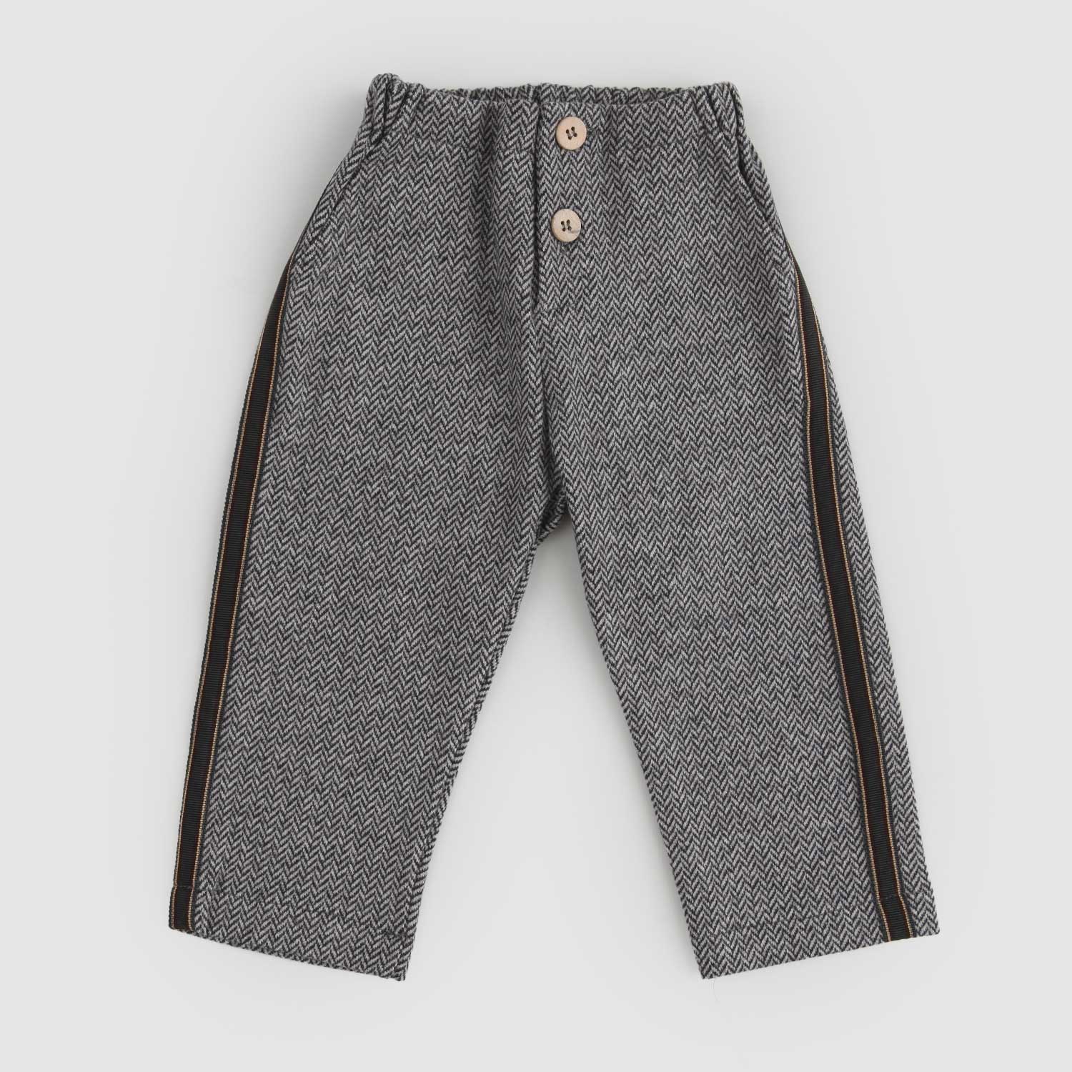 Pantalone neonato spigato grigio - annameglio.com abbigliamento moda