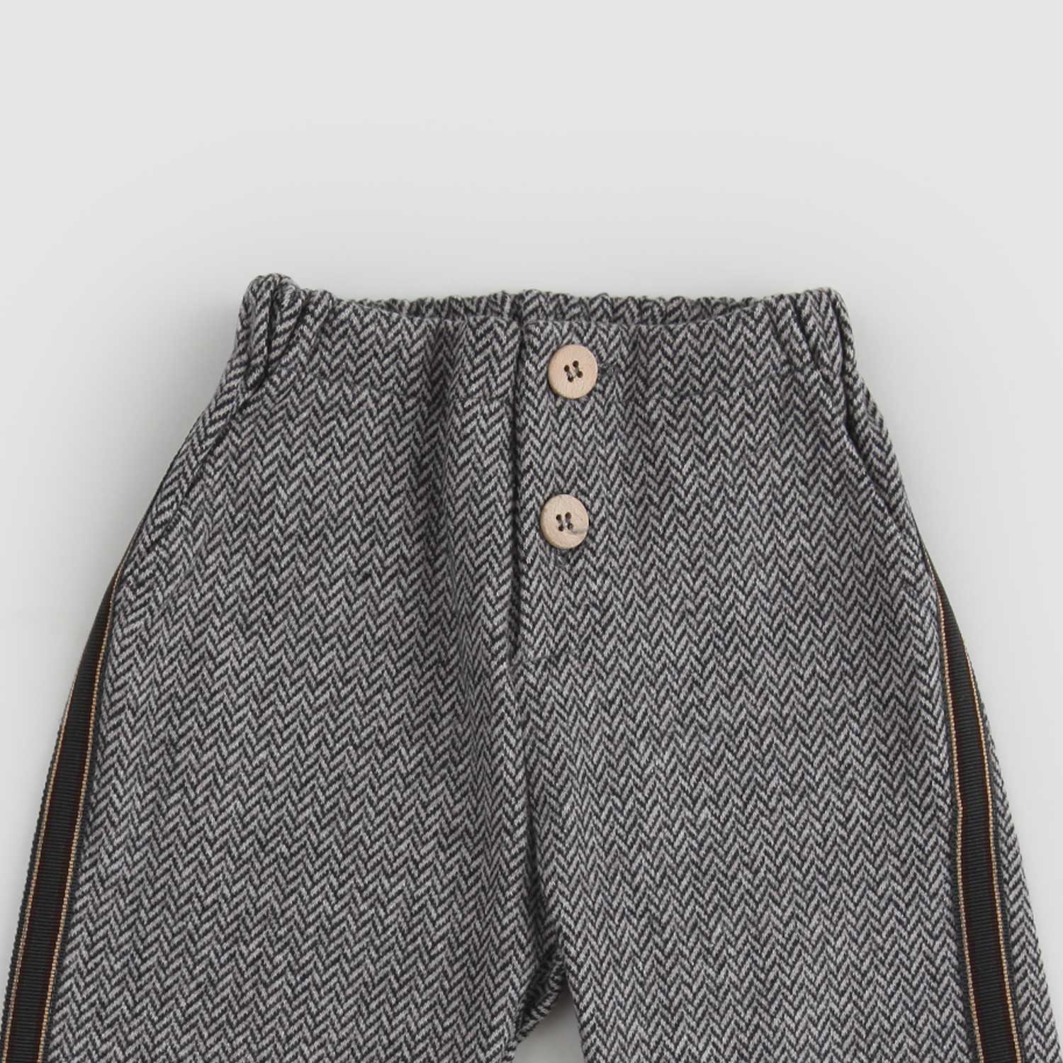 Pantalone neonato spigato grigio - annameglio.com abbigliamento moda