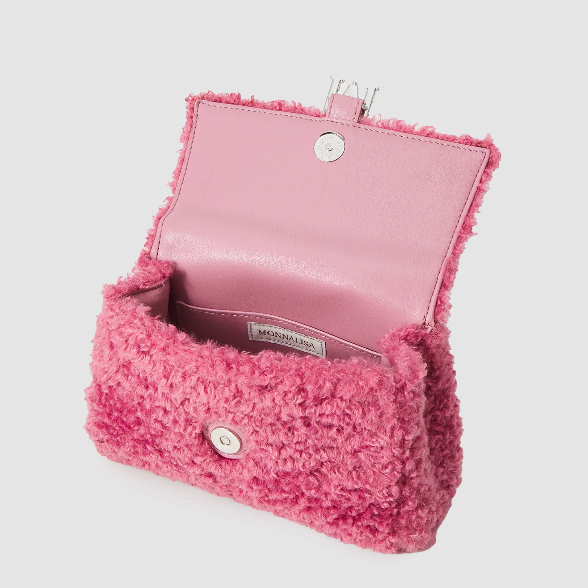 Borsa rosa in peluche con logo M in strass - annameglio.com abbigliamento moda
