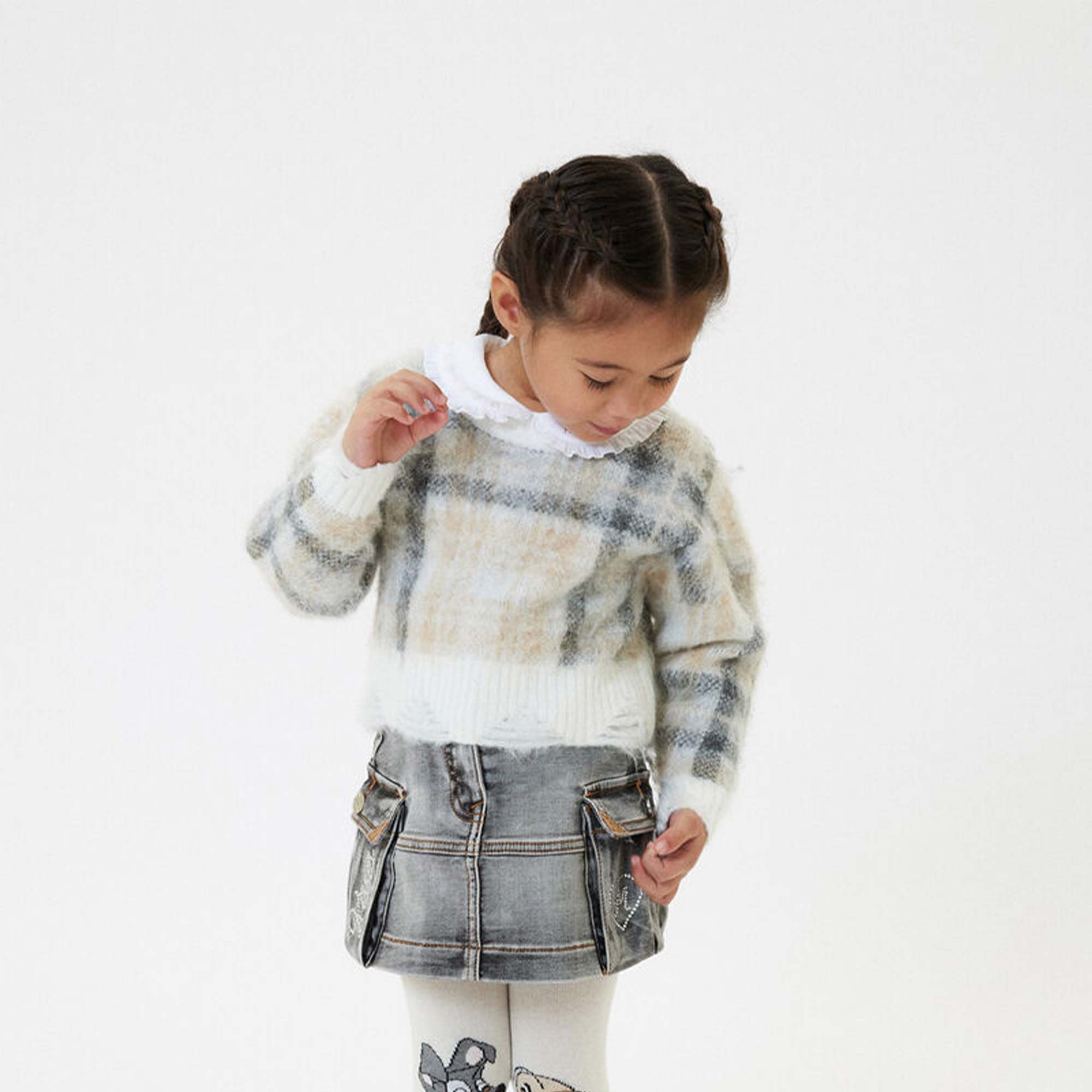 Maglioncino panna grigio e beige Monnalisa - annameglio.com abbigliamento moda