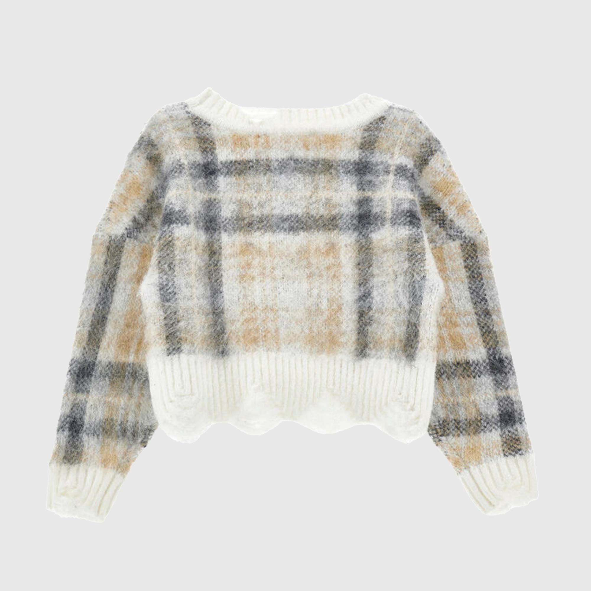 Maglioncino panna grigio e beige Monnalisa - annameglio.com abbigliamento moda