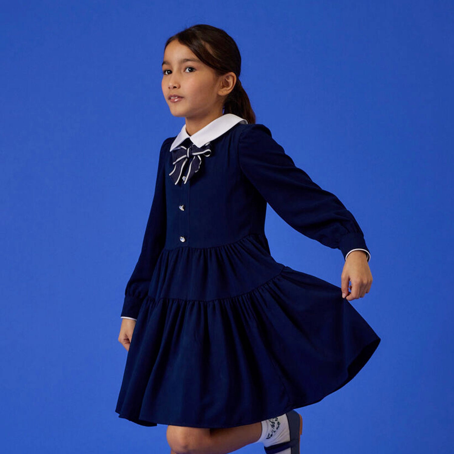 Abito elegante blu con fiocco - annameglio.com abbigliamento moda