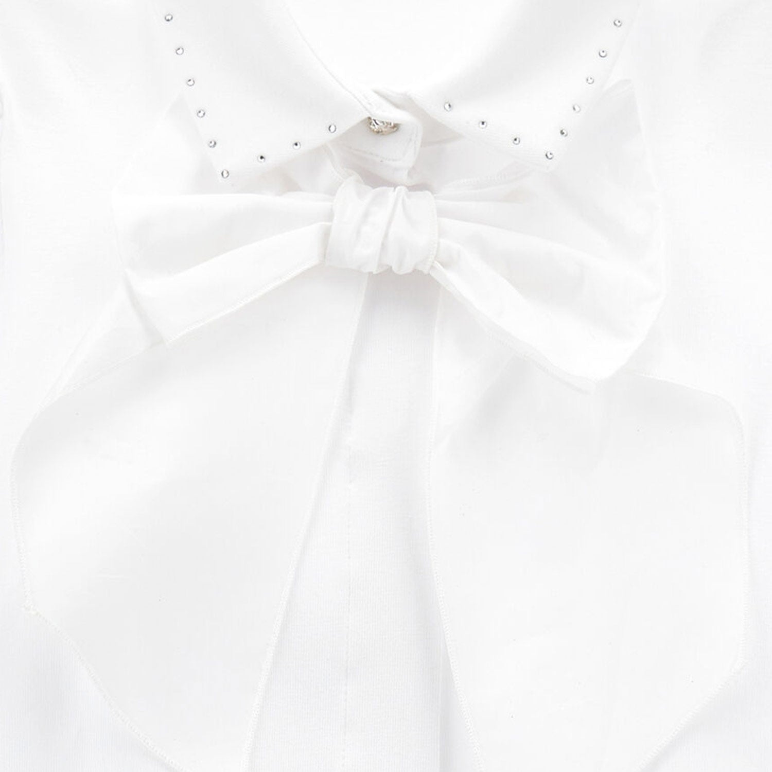 Camicia bianca con strass e fiocco - annameglio.com abbigliamento moda