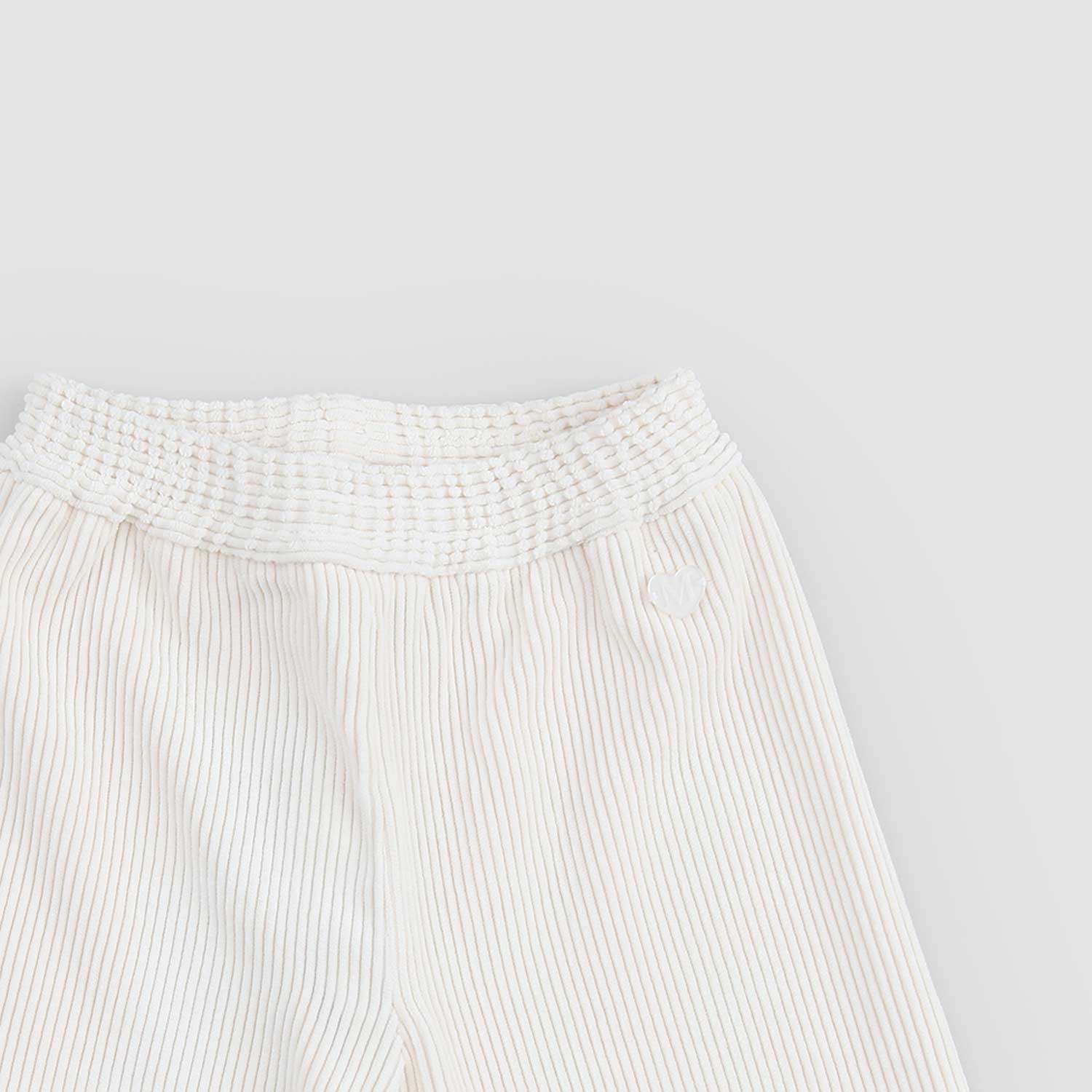 Pantalone panna baby cropped in velluto - annameglio.com abbigliamento moda