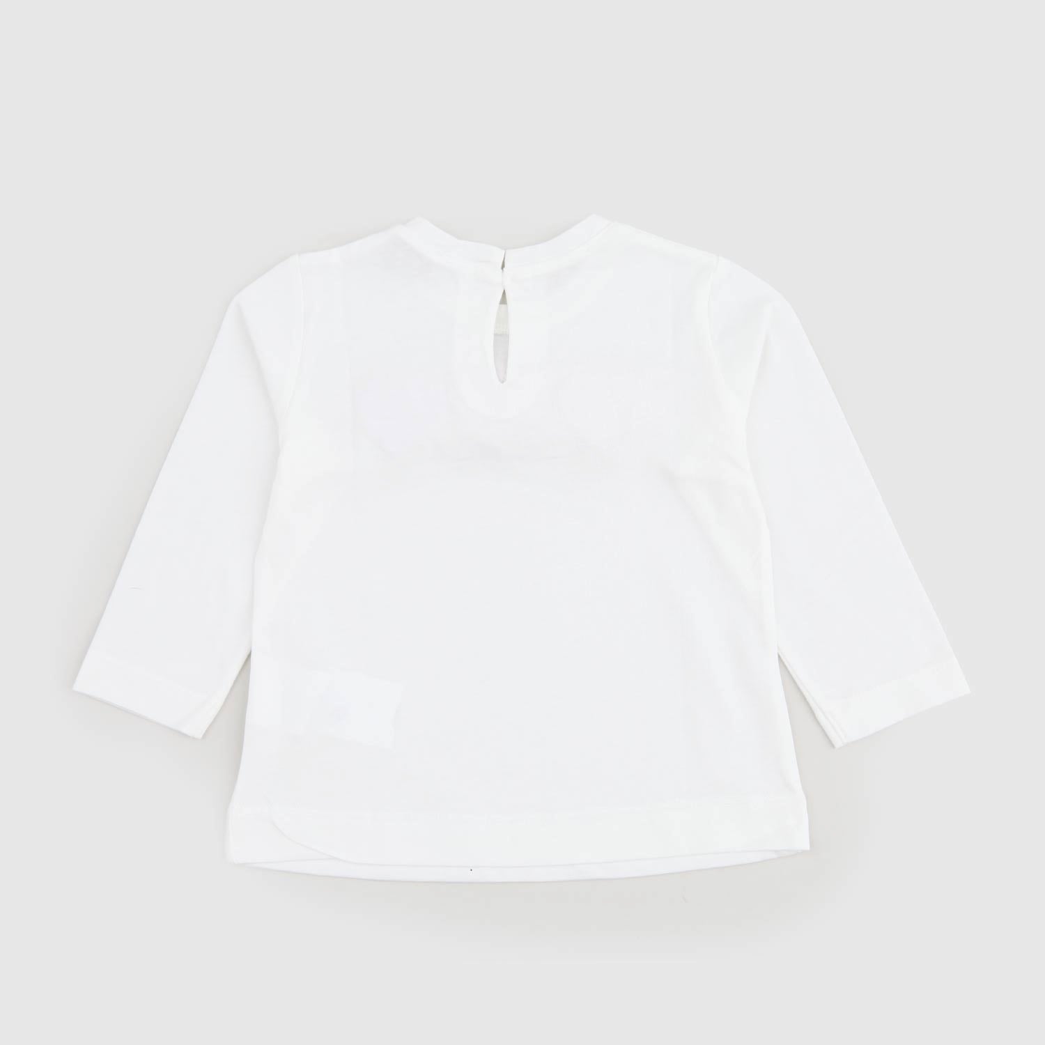 T-shirt bianca con logo rosa e fiori - annameglio.com abbigliamento moda