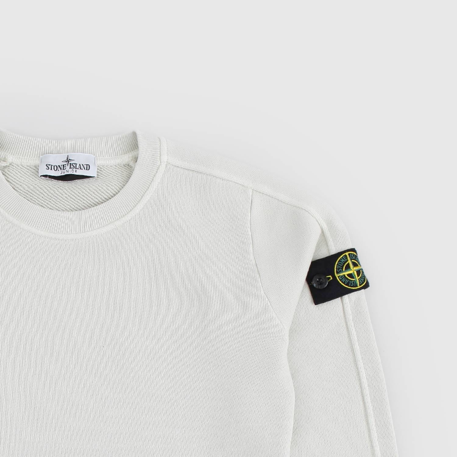 Felpa girocollo bianco sporco con patch - annameglio.com abbigliamento moda