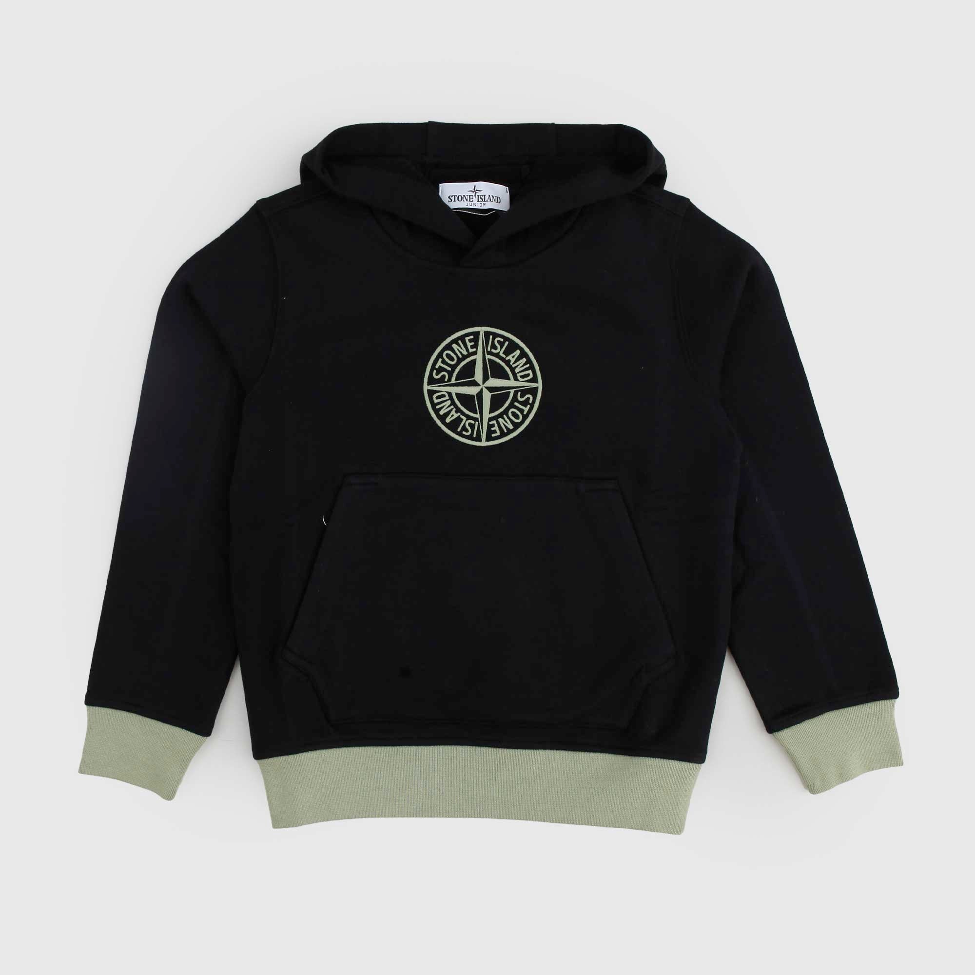 Felpa nera con cappuccio STONE ISLAND - annameglio.com abbigliamento moda