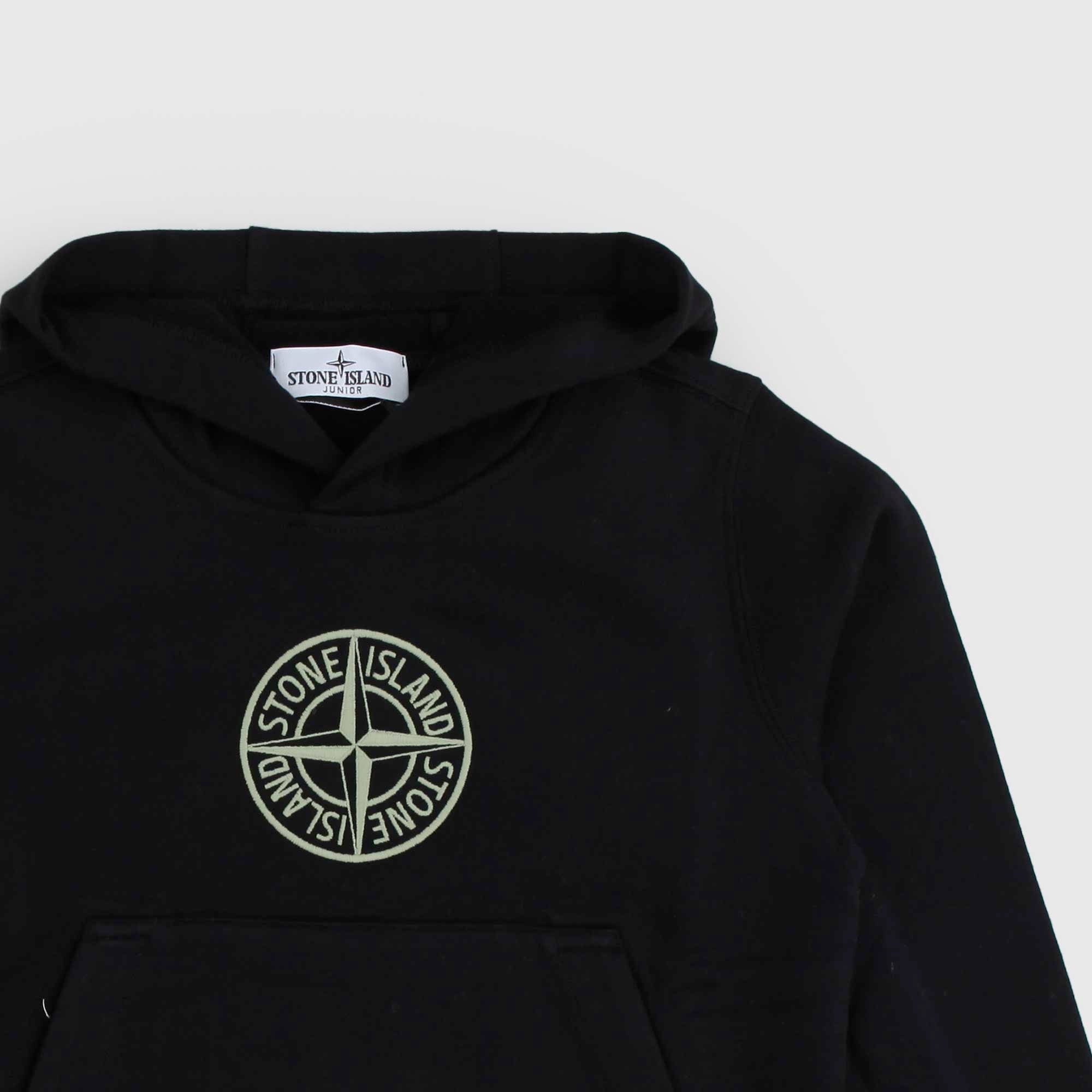 Felpa nera con cappuccio STONE ISLAND - annameglio.com abbigliamento moda
