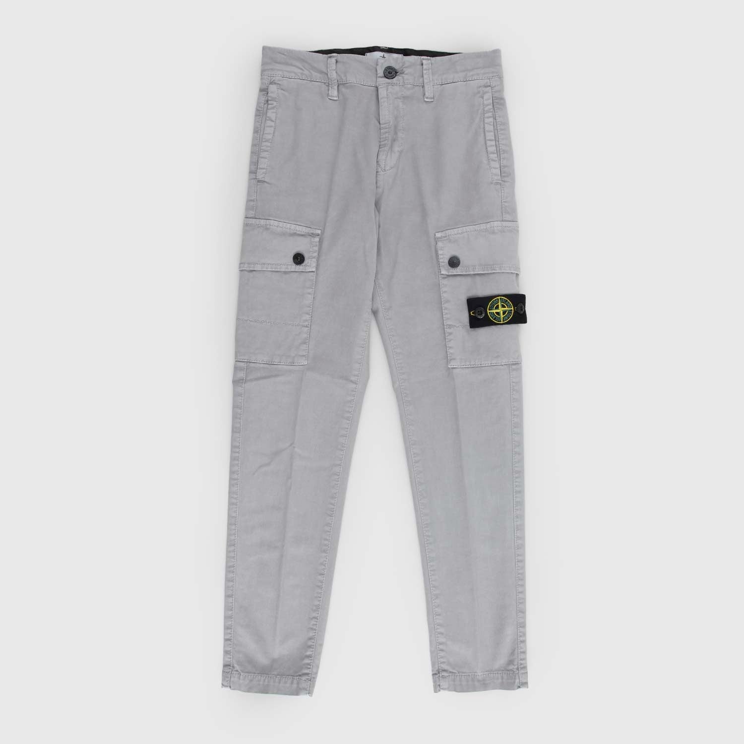 Pantaloni cargo grigio chiaro con patch - annameglio.com abbigliamento moda