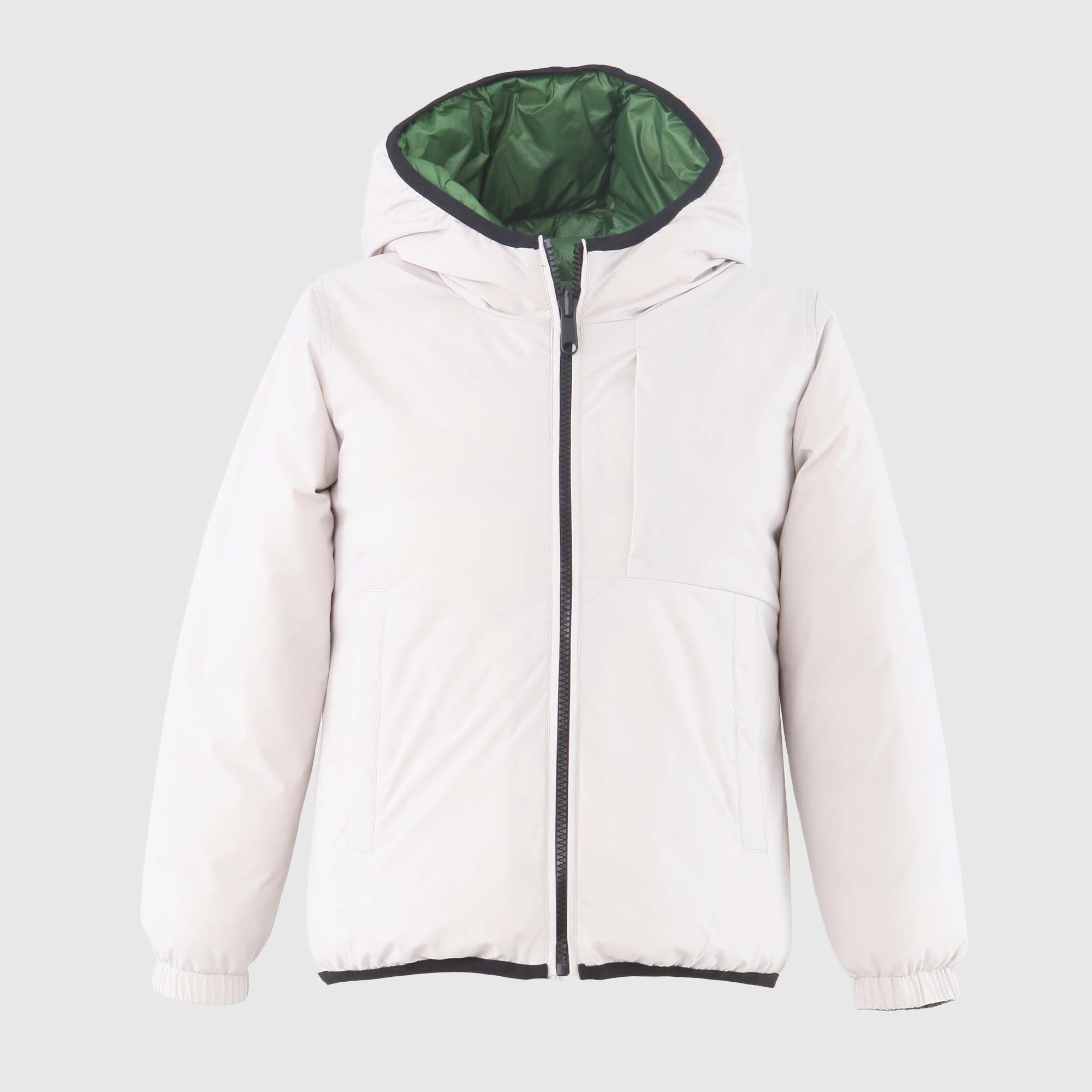 Giubbotto Imbottito Reversibile Bianco Verde - annameglio.com abbigliamento moda