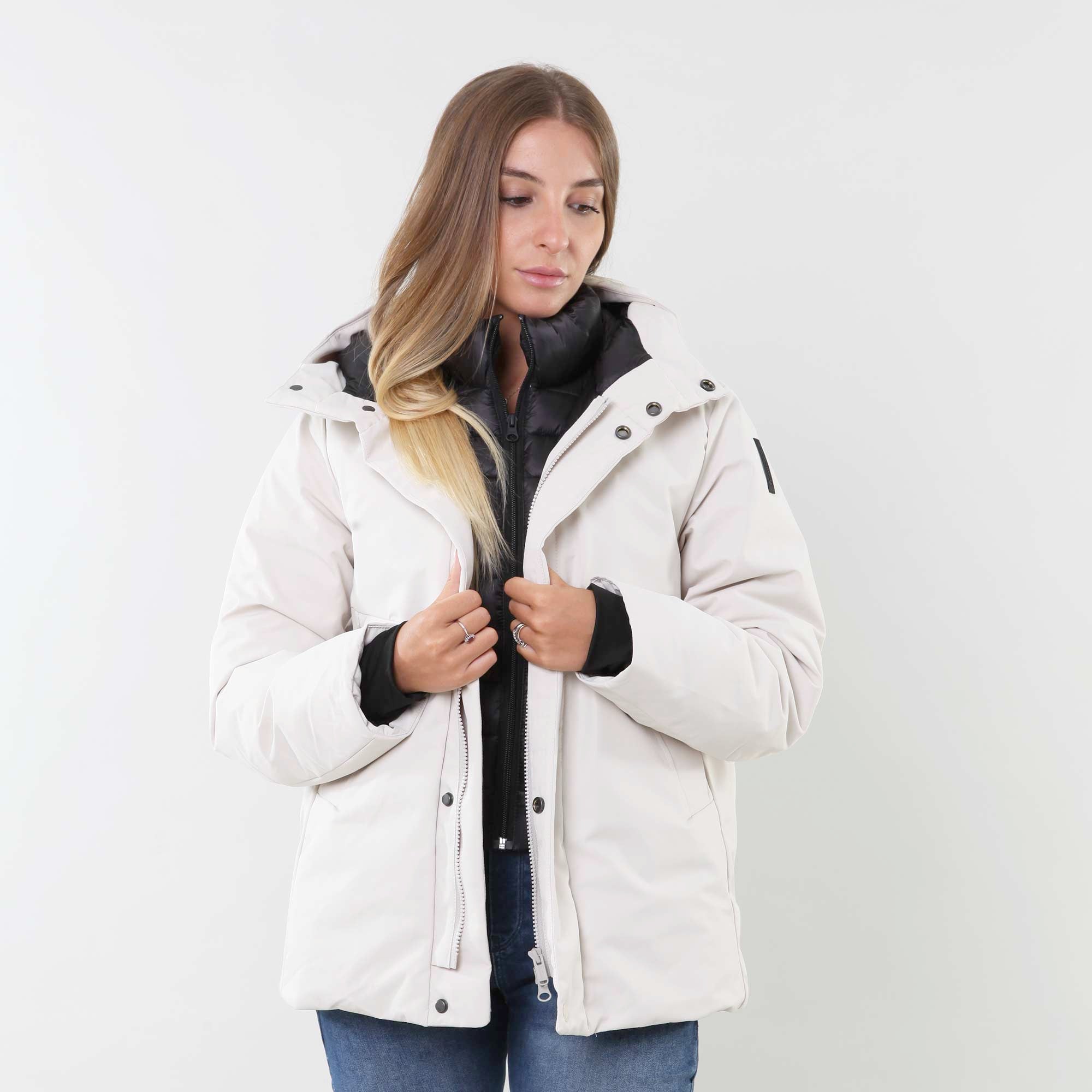 Giubbotto parka grigio crystal con cappuccio - annameglio.com abbigliamento moda