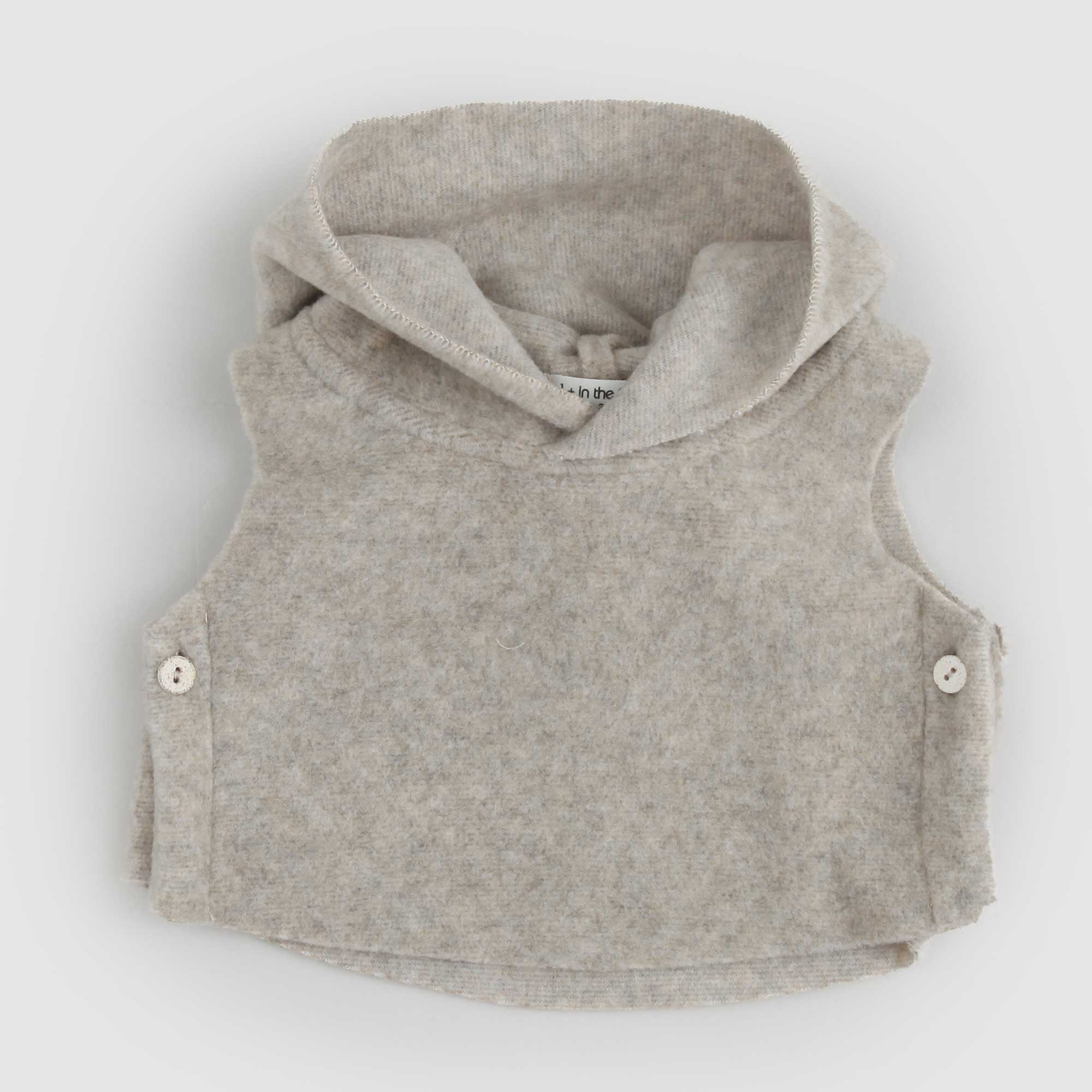 Gilet corto ELM Beige melange con cappuccio - annameglio.com abbigliamento moda