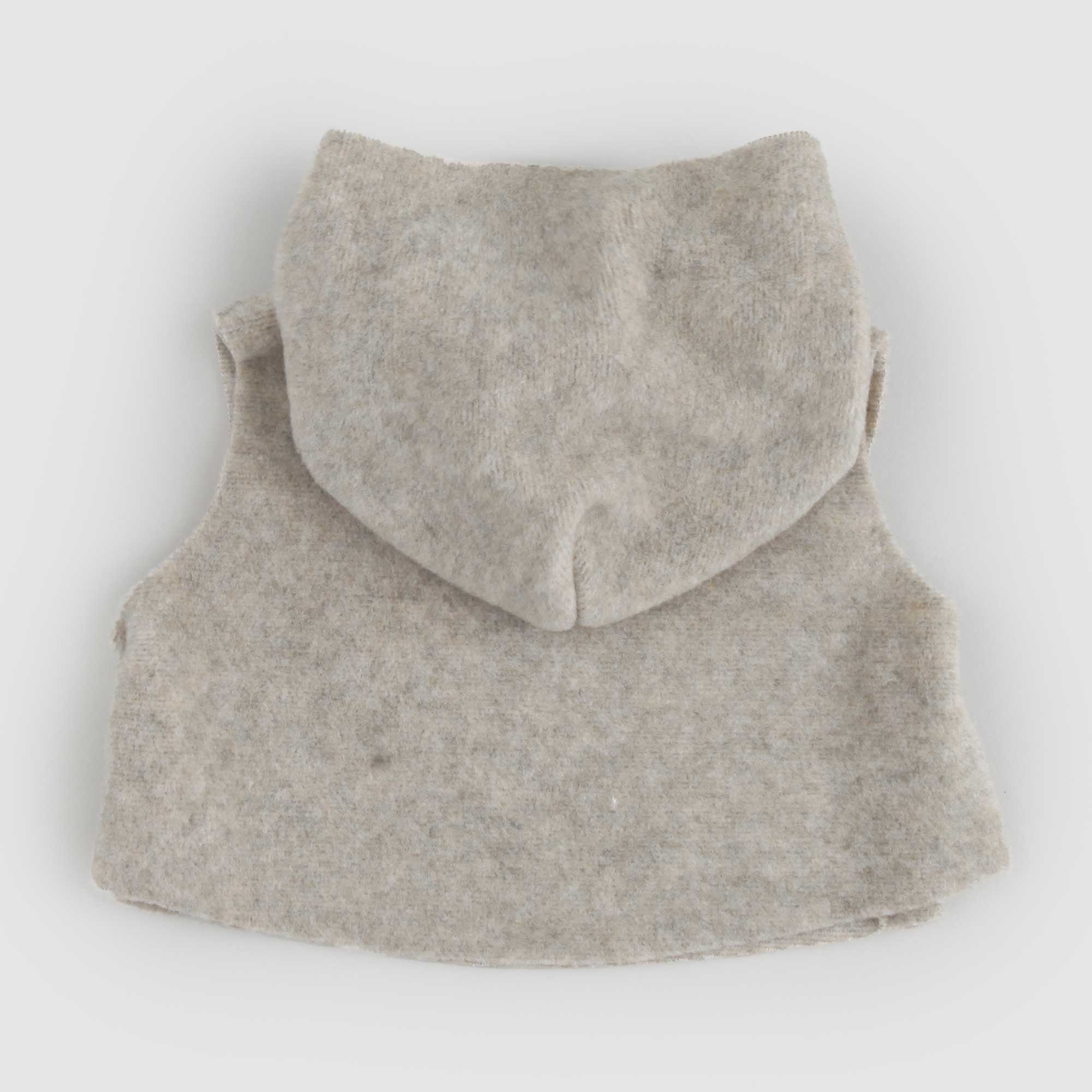 Gilet corto ELM Beige melange con cappuccio - annameglio.com abbigliamento moda