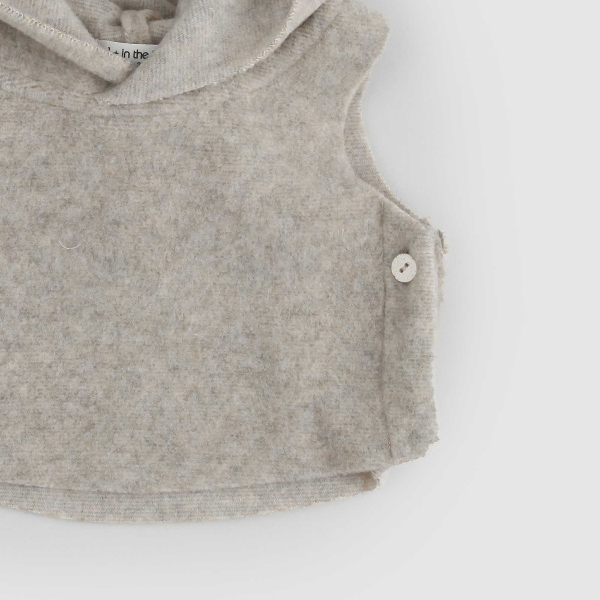 Gilet corto ELM Beige melange con cappuccio - annameglio.com abbigliamento moda