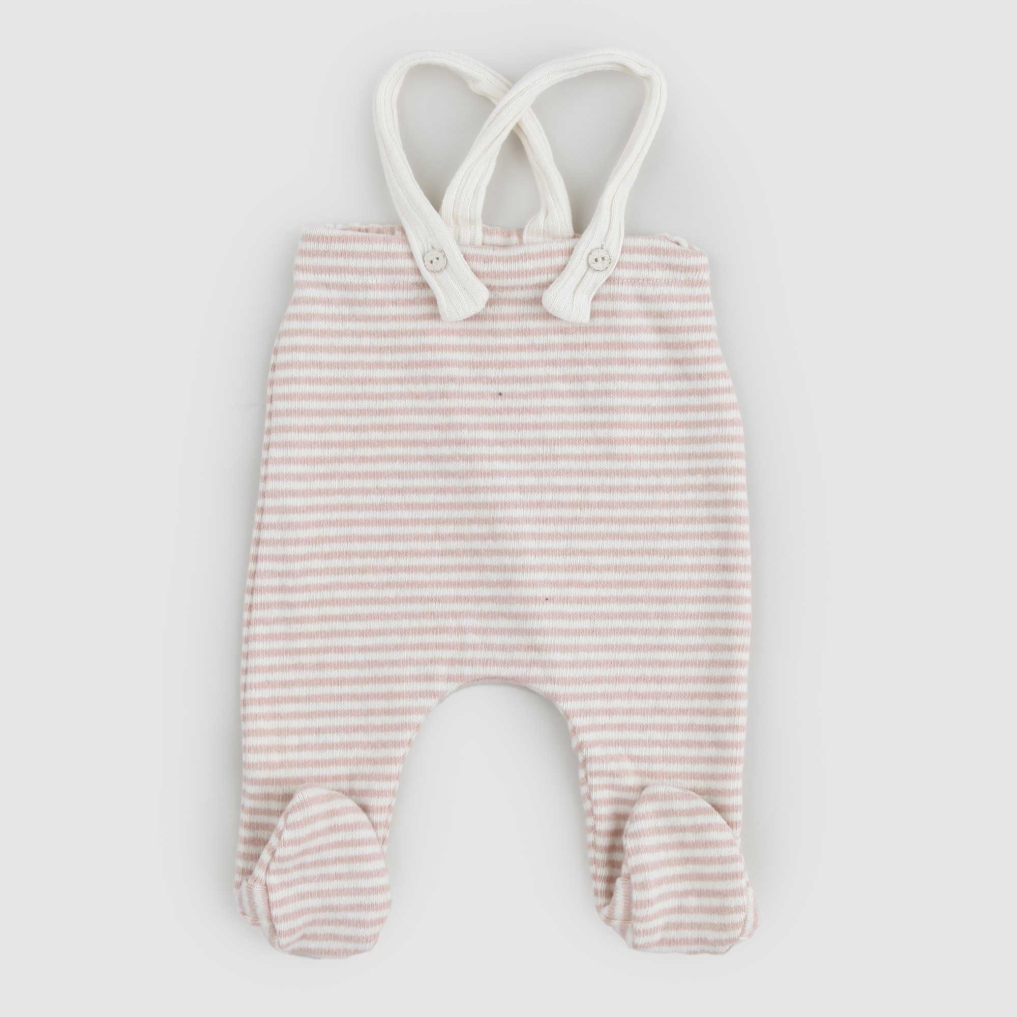 Pantalone EDMOND rosa e panna con bretelle - annameglio.com abbigliamento moda