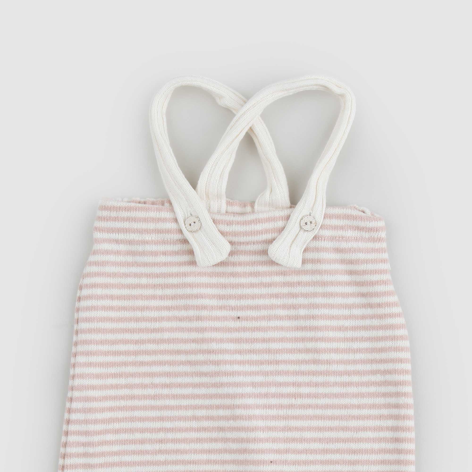 Pantalone EDMOND rosa e panna con bretelle - annameglio.com abbigliamento moda