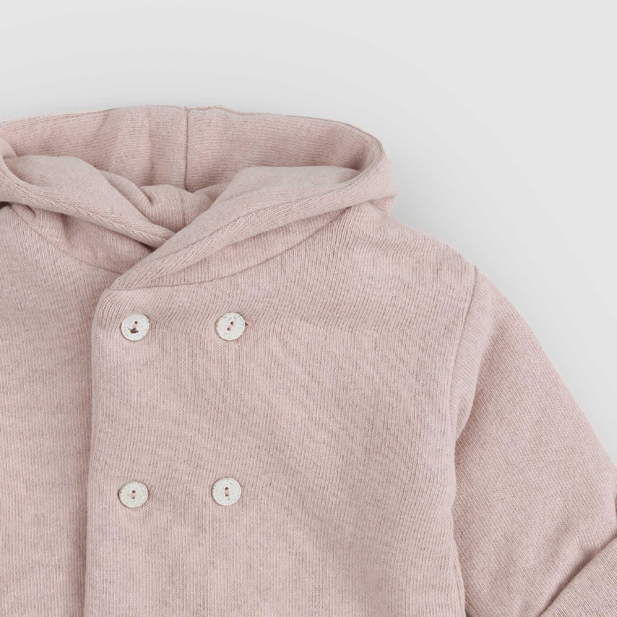 Cappotto doppiopetto PAU rosa antico con cappuccio - annameglio.com abbigliamento moda