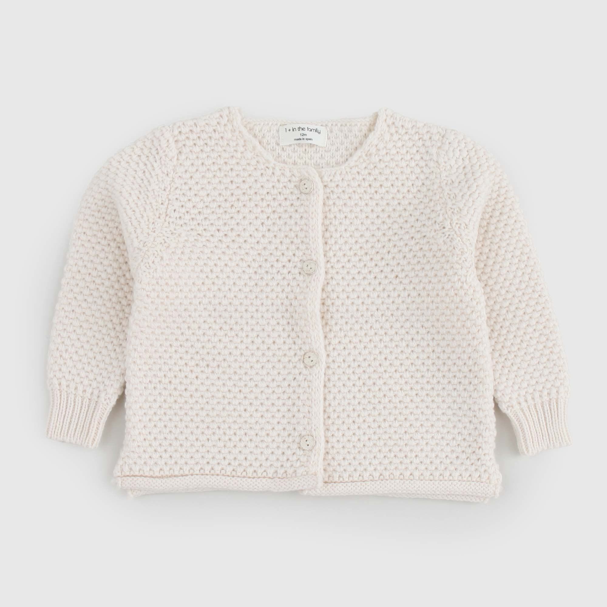 Cardigan girocollo LIS in maglia panna - annameglio.com abbigliamento moda