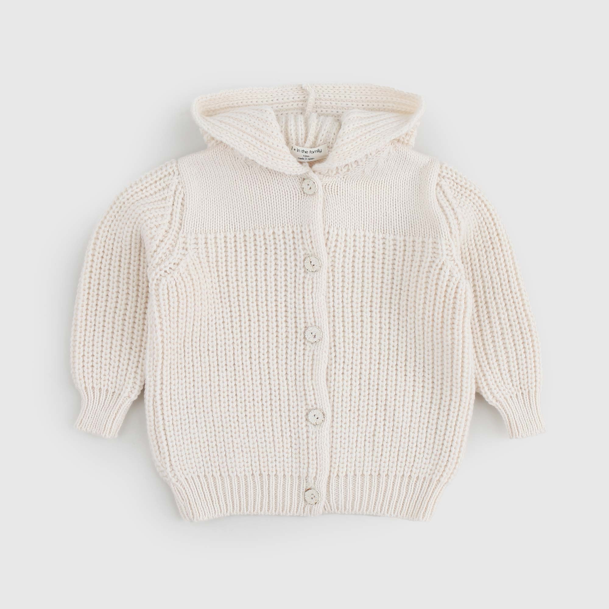 Cardigan misto lana SIMO panna con cappuccio - annameglio.com abbigliamento moda