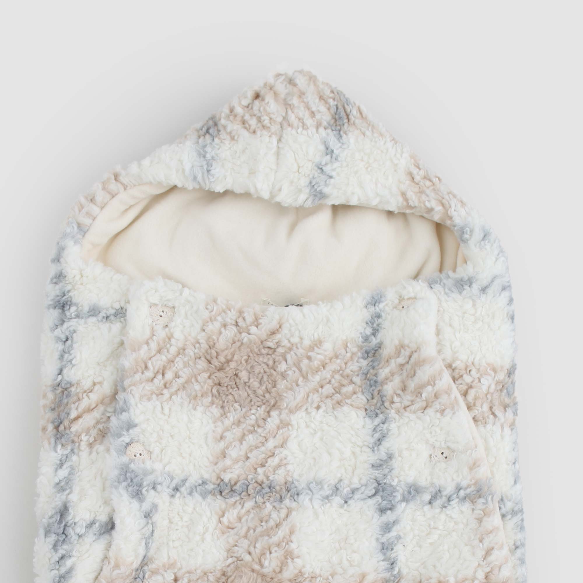 Sacco nanna in ecopelliccia a quadri ARAN - annameglio.com abbigliamento moda