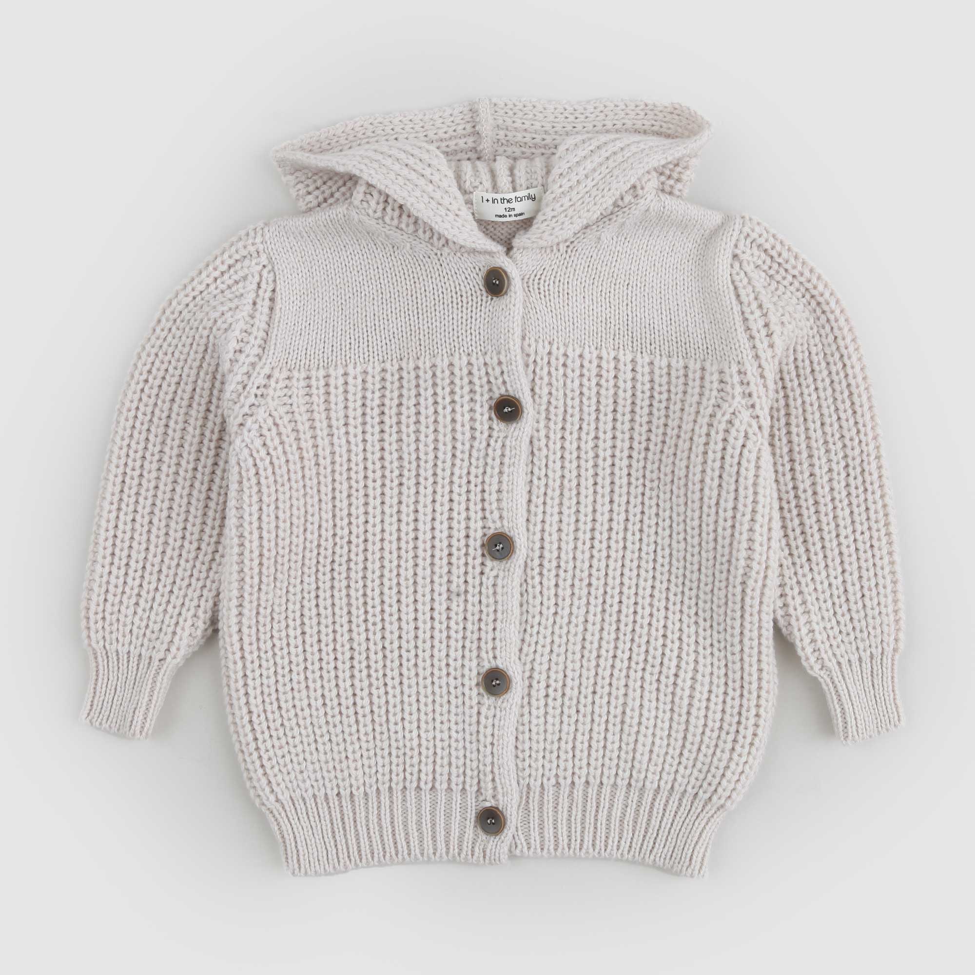 Cardigan Misto Lana Simo beige Con Cappuccio - annameglio.com abbigliamento moda